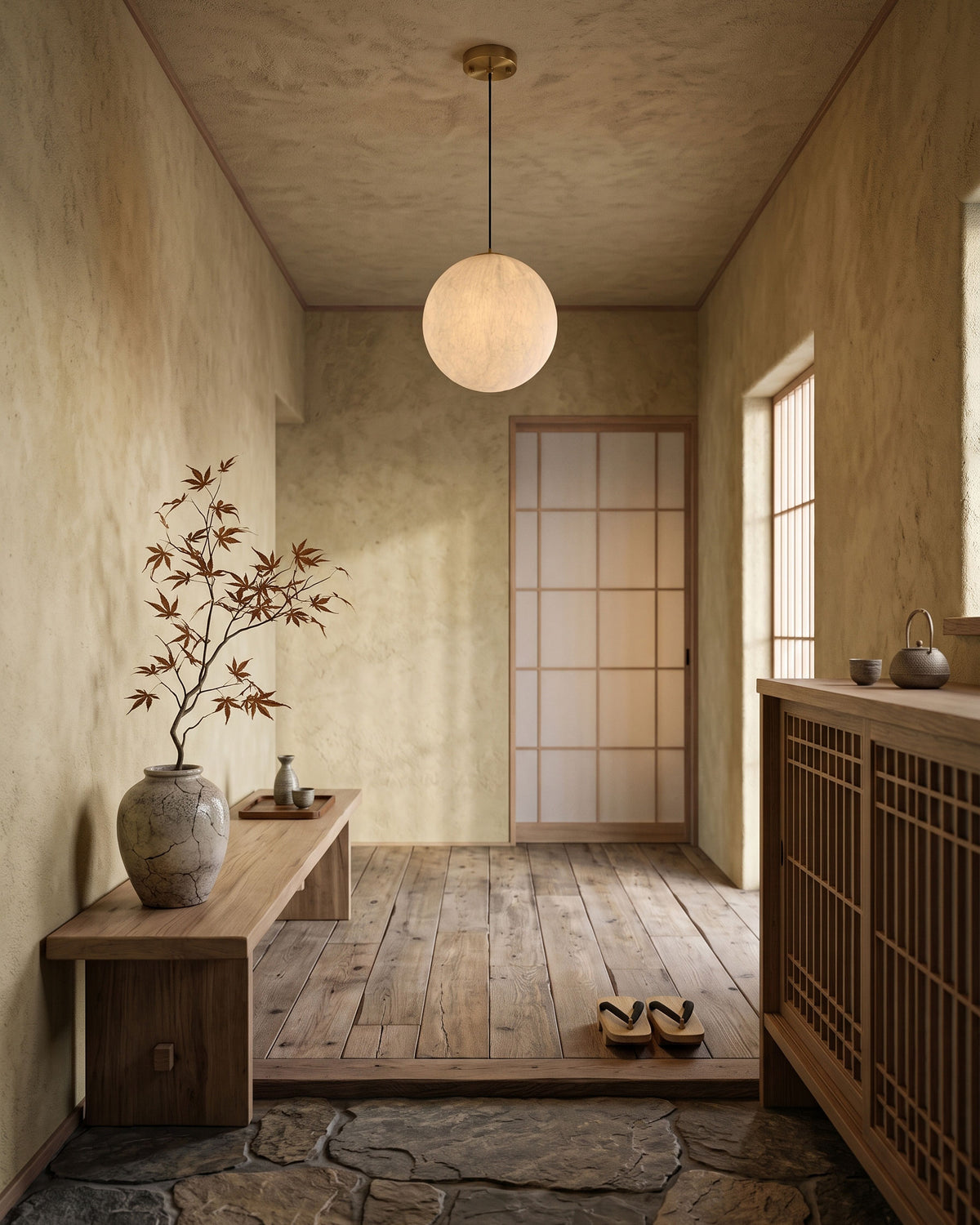 Wynn Organic Silk Pendant Light