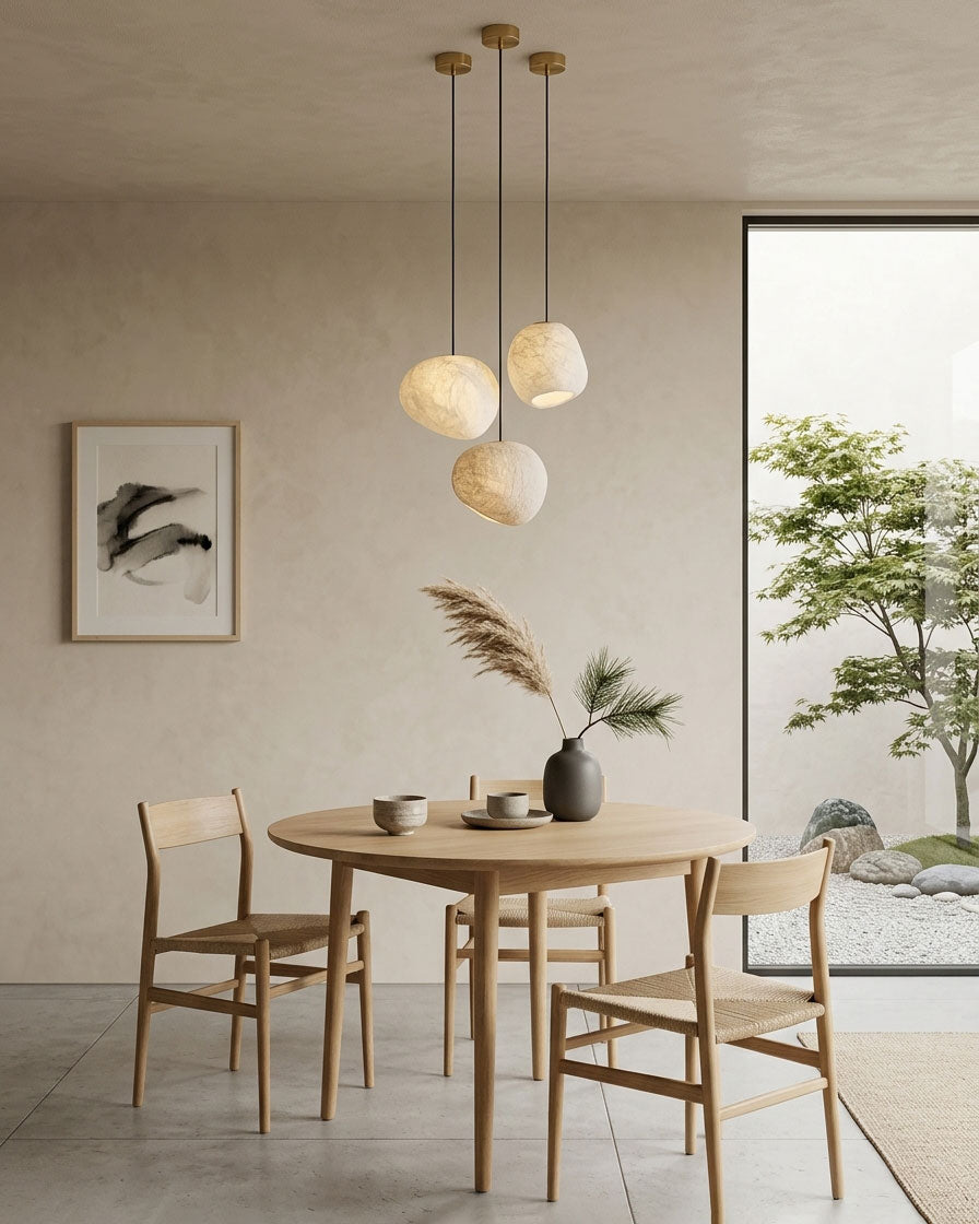 Abner Organic Silk Pendant Light