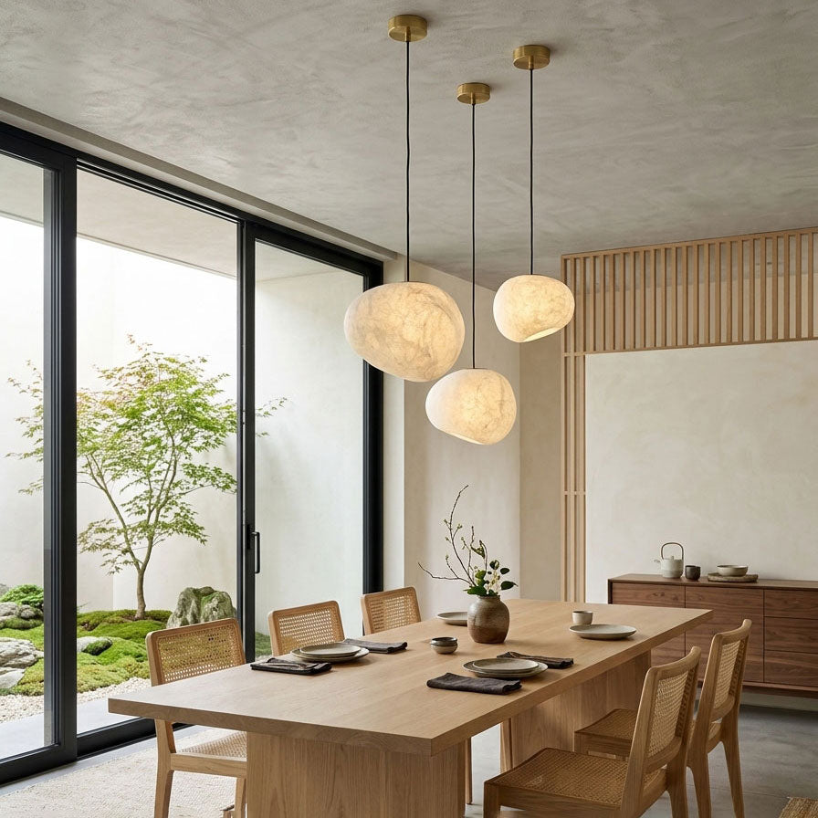 Abner Organic Silk Pendant Light