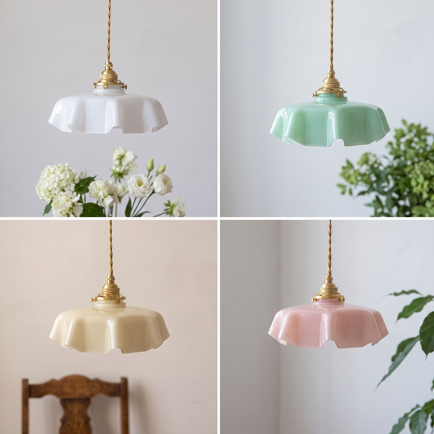 Althea Ruffled Glass Pendant Light