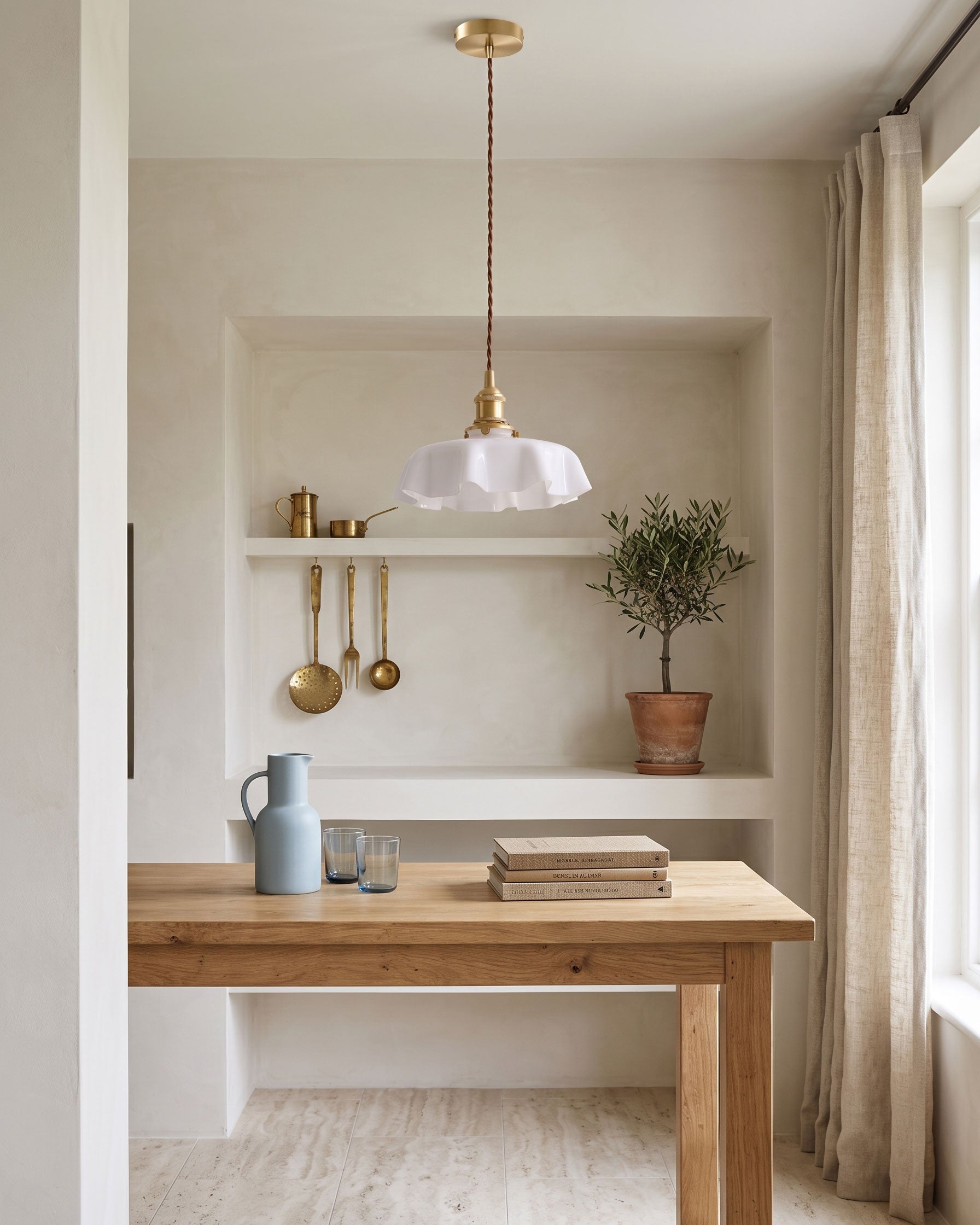 Althea Ruffled Glass Pendant Light