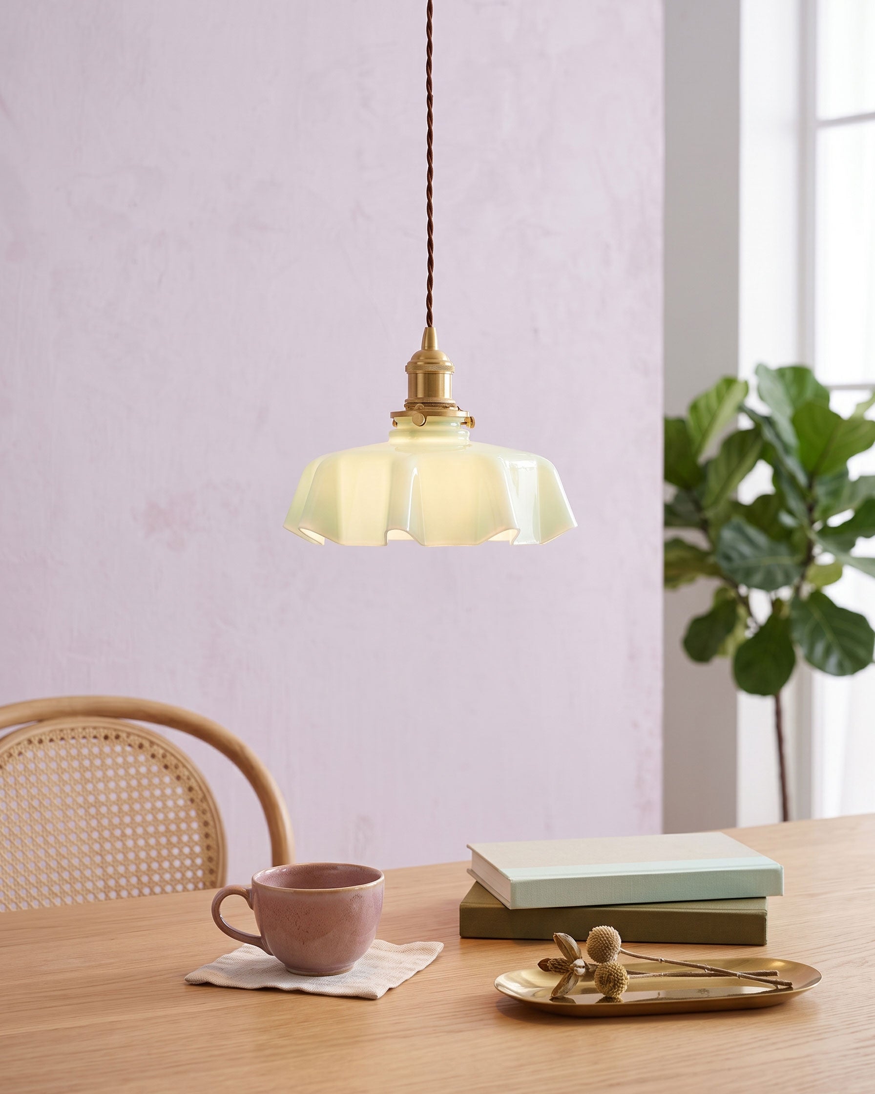 Althea Ruffled Glass Pendant Light