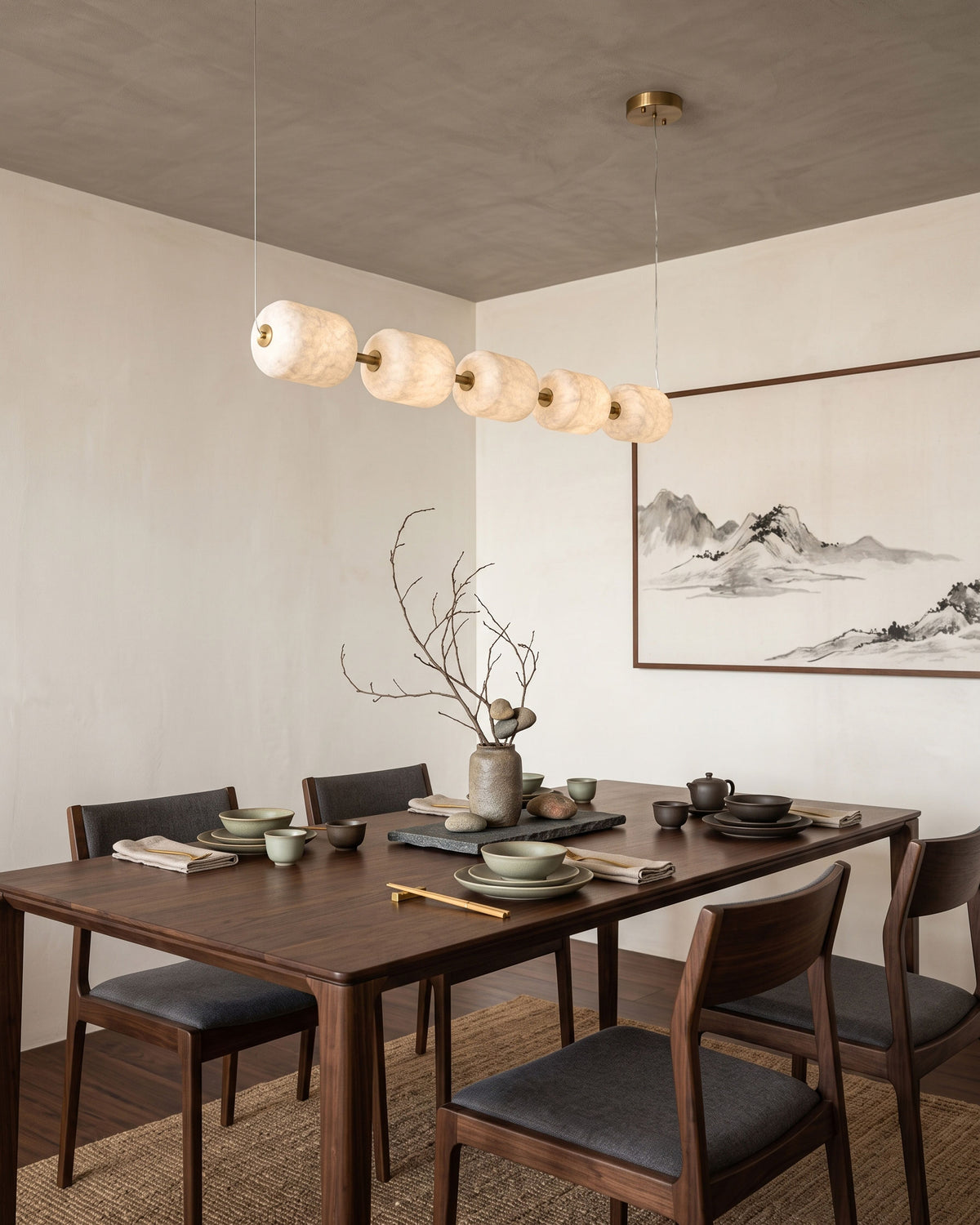 Anais Silk Linear Pendant Light