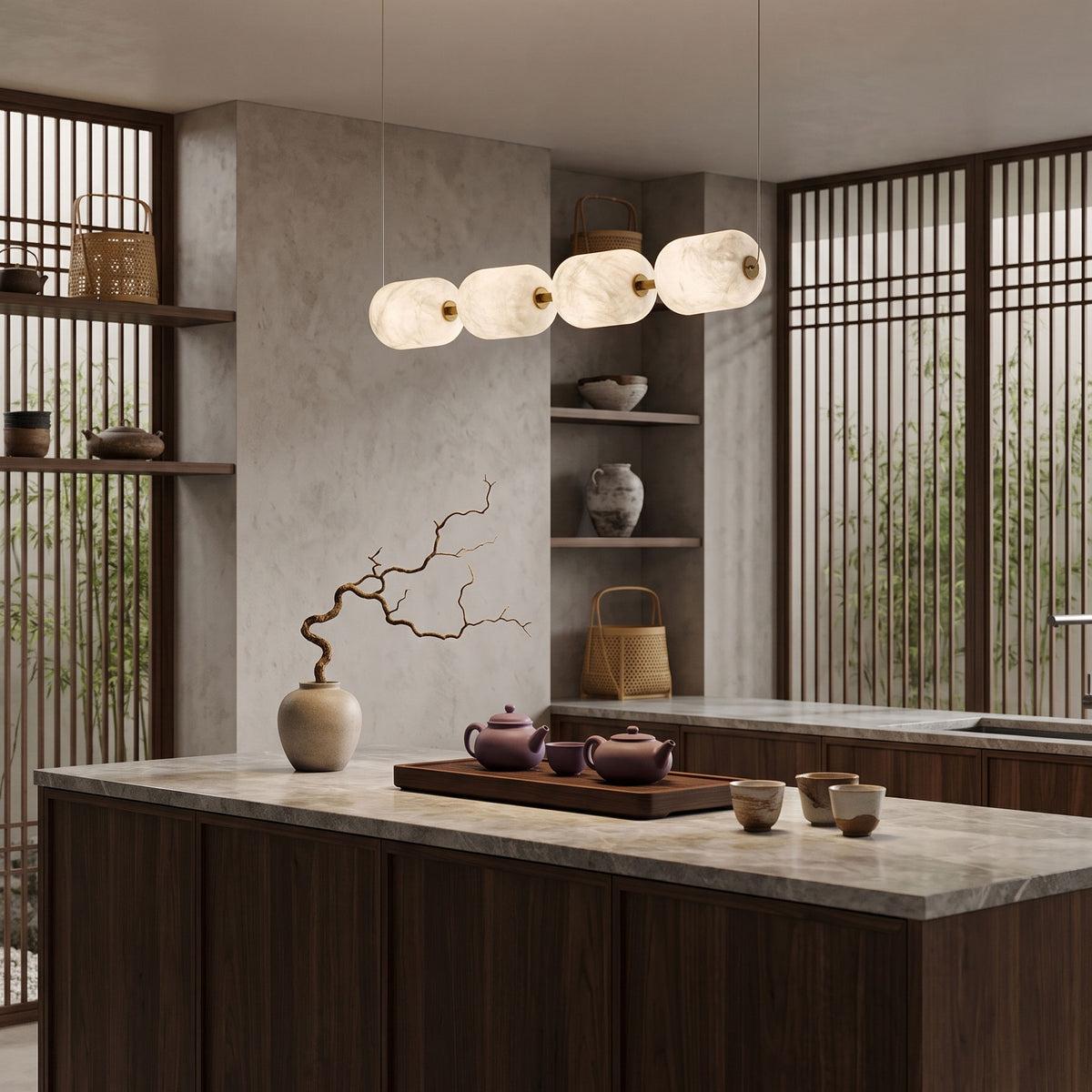 Anais Silk Linear Pendant Light