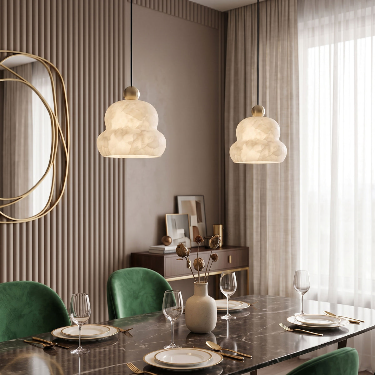 Anzu Alabaster Pendant Lamp