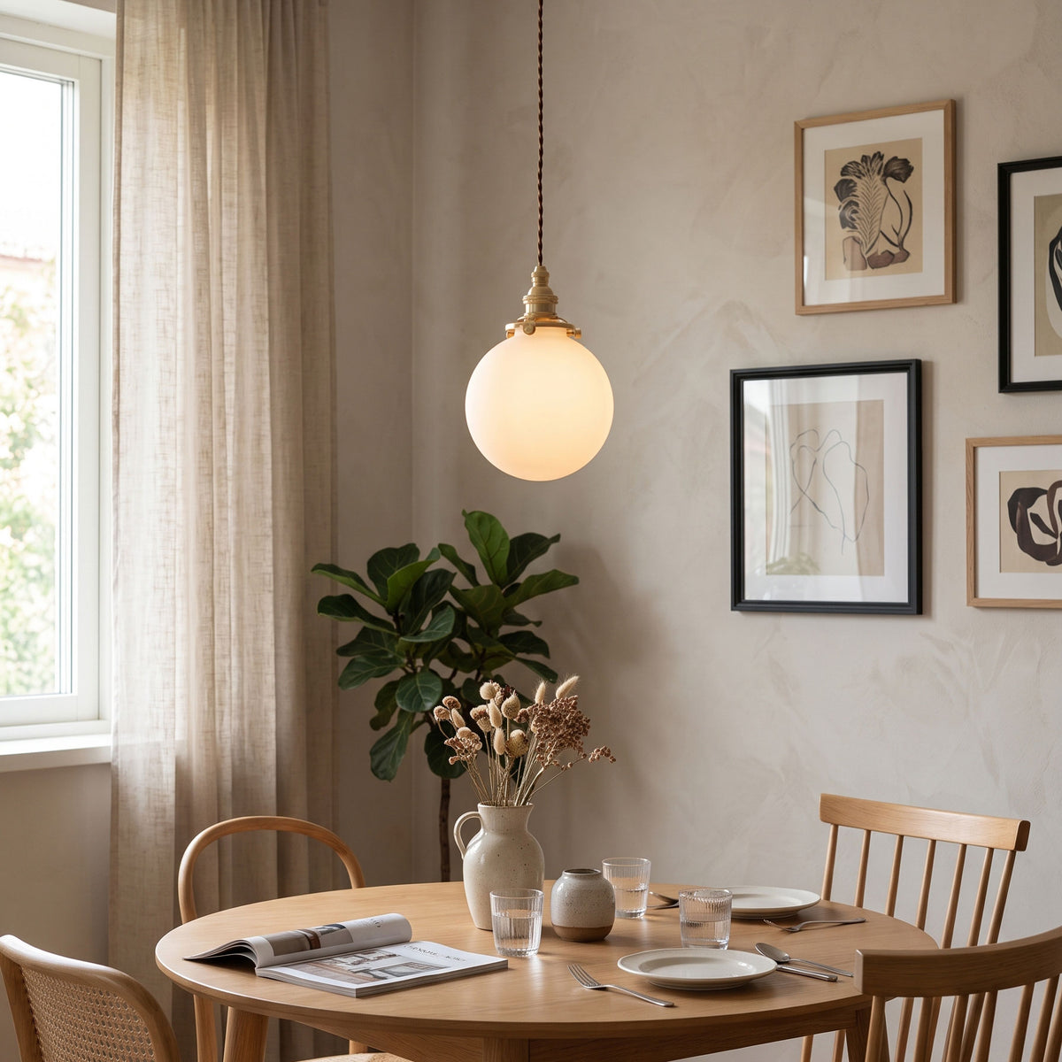 Augustine Milk Glass Pendant Lamp – detail 4