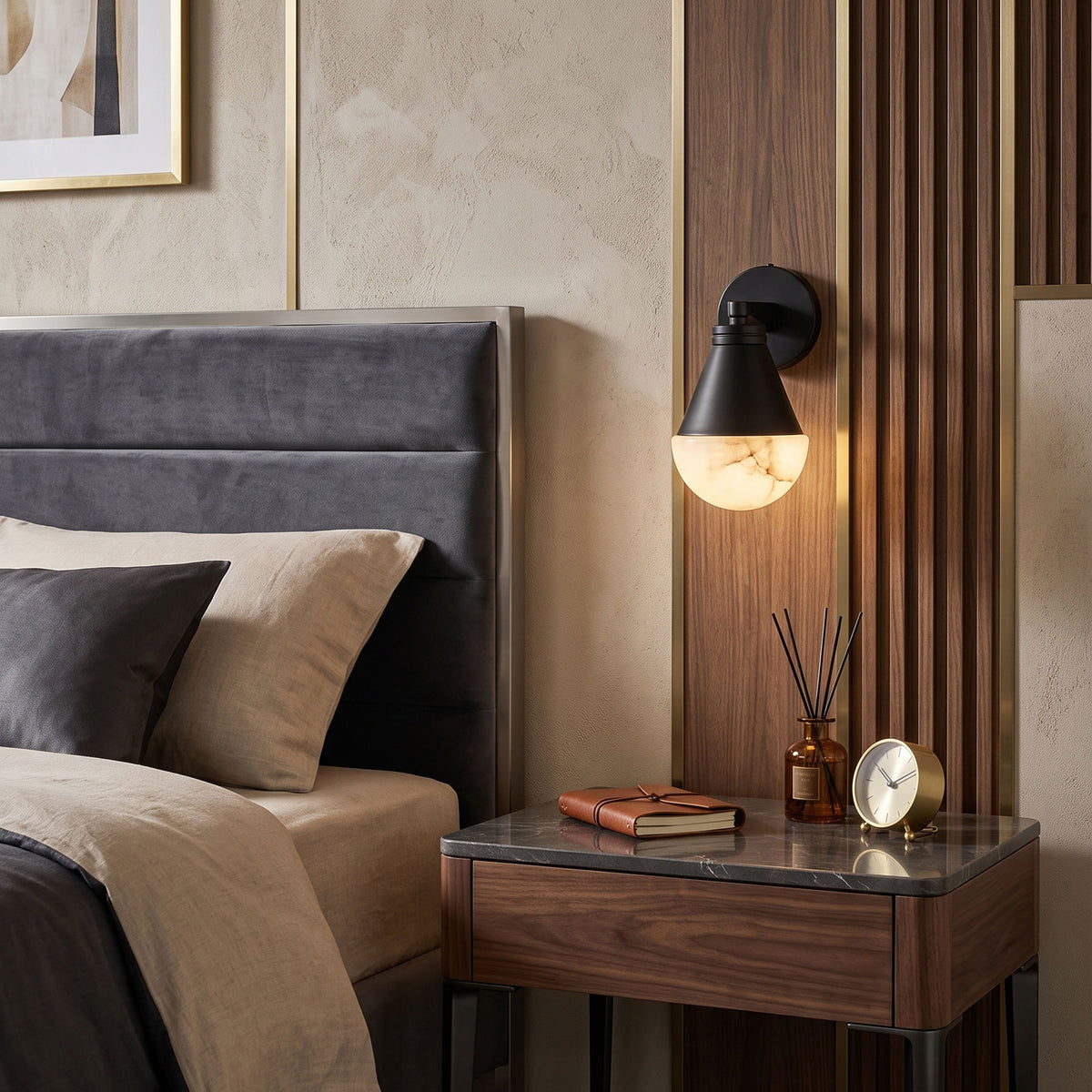 Aurelia Alabaster Cone Wall Sconce