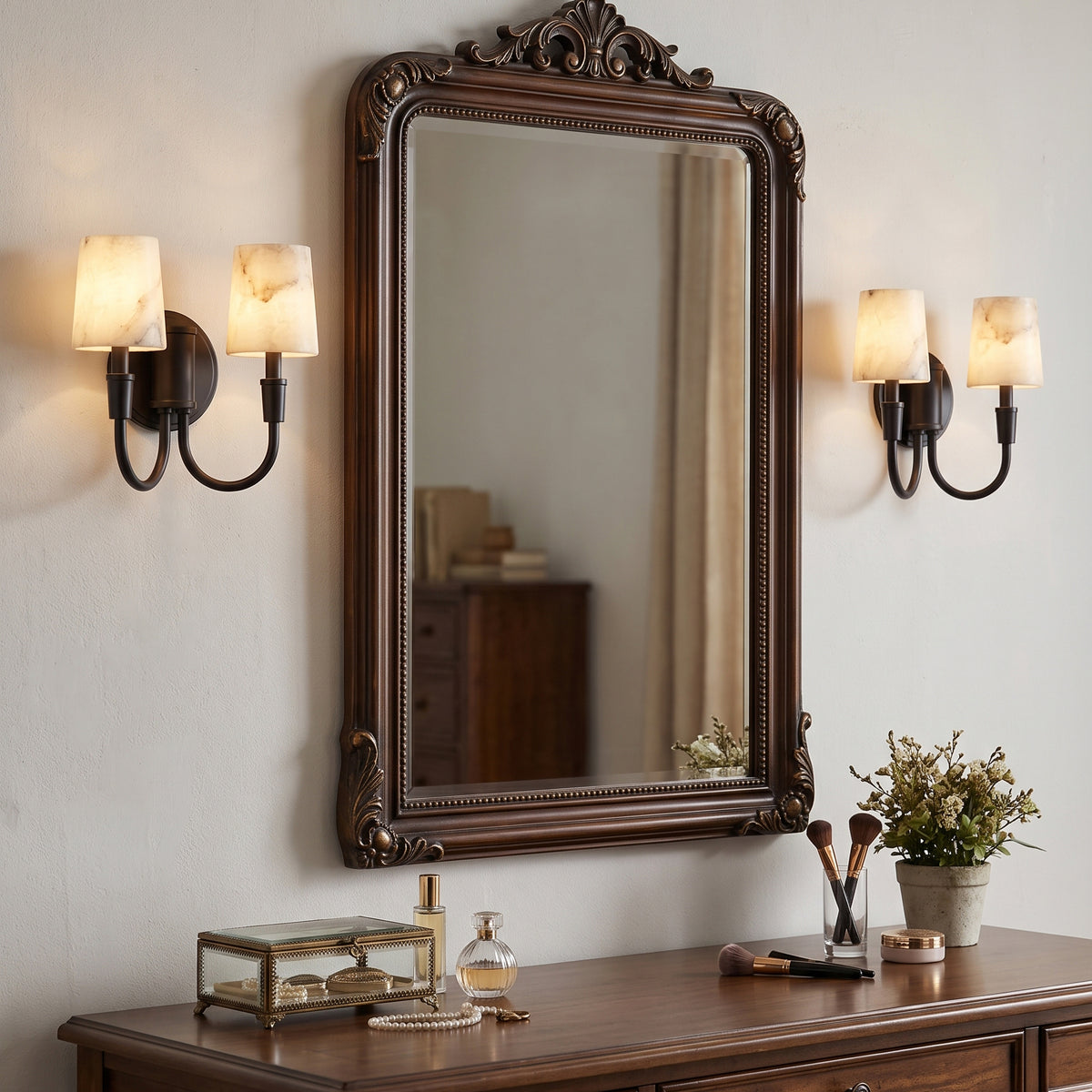 Aplique de Pared Doble de Alabastro Barden