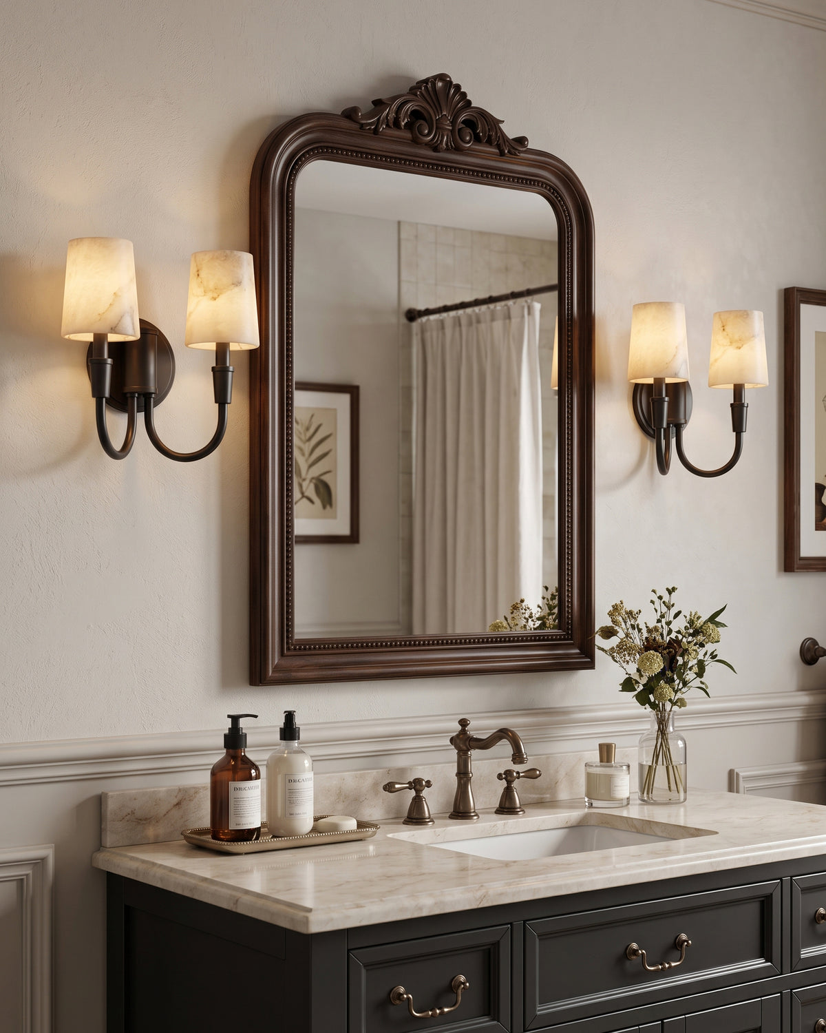 Aplique de Pared Doble de Alabastro Barden