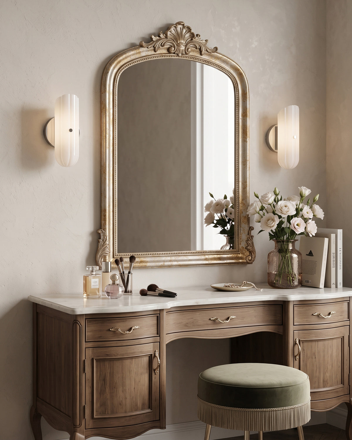 Bastien Milk Glass Wall Sconce