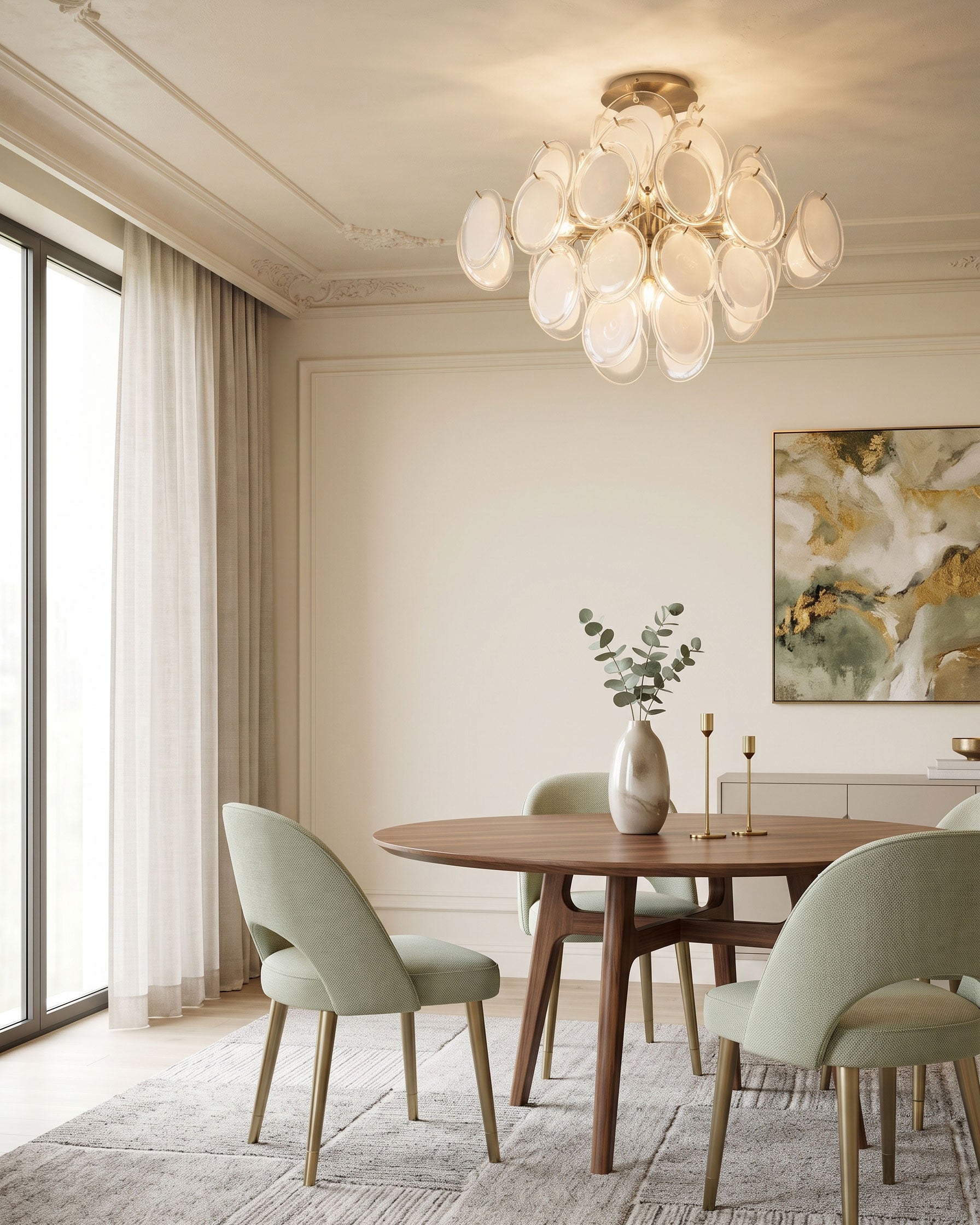 Benton Glass Disc Flush Mount