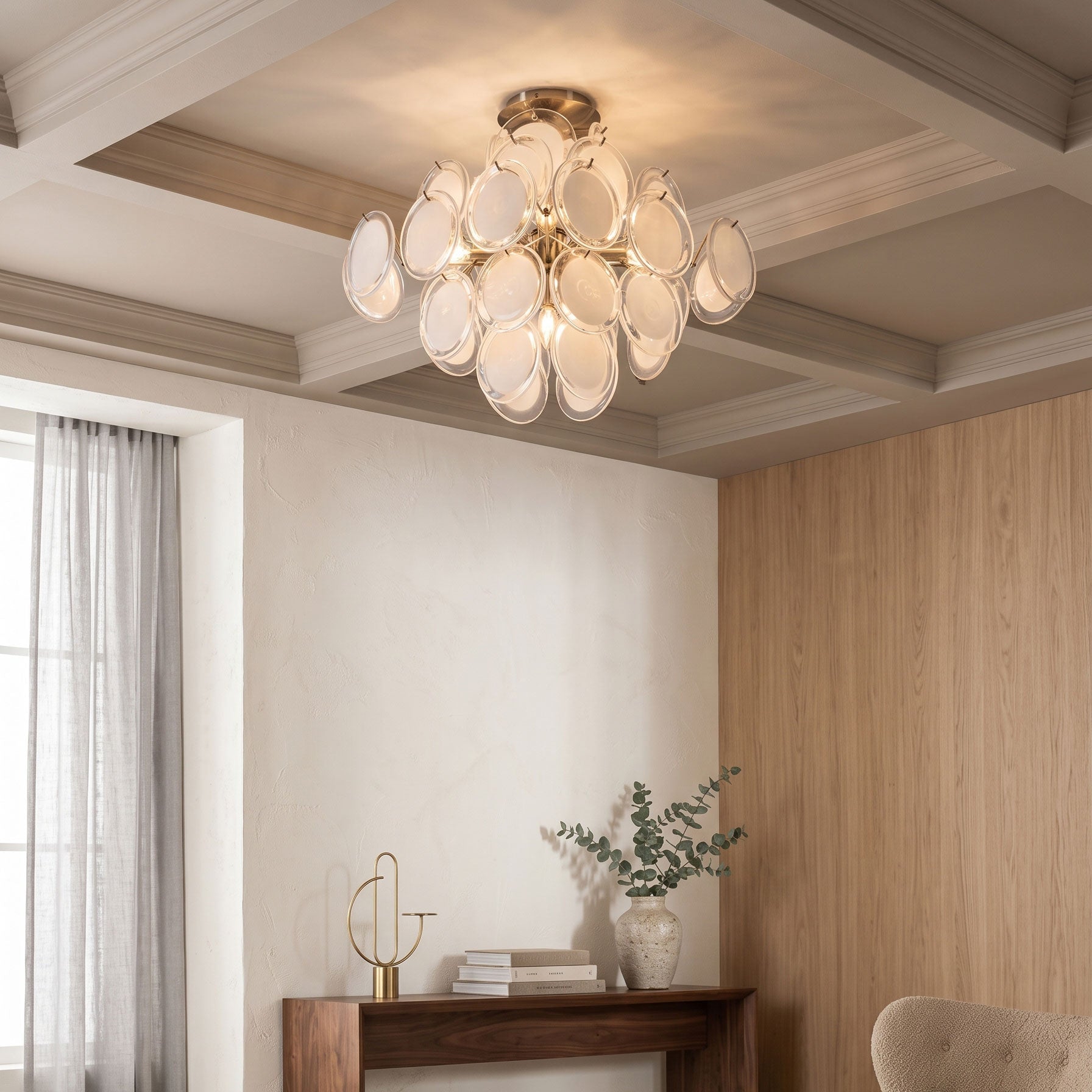 Benton Glass Disc Flush Mount