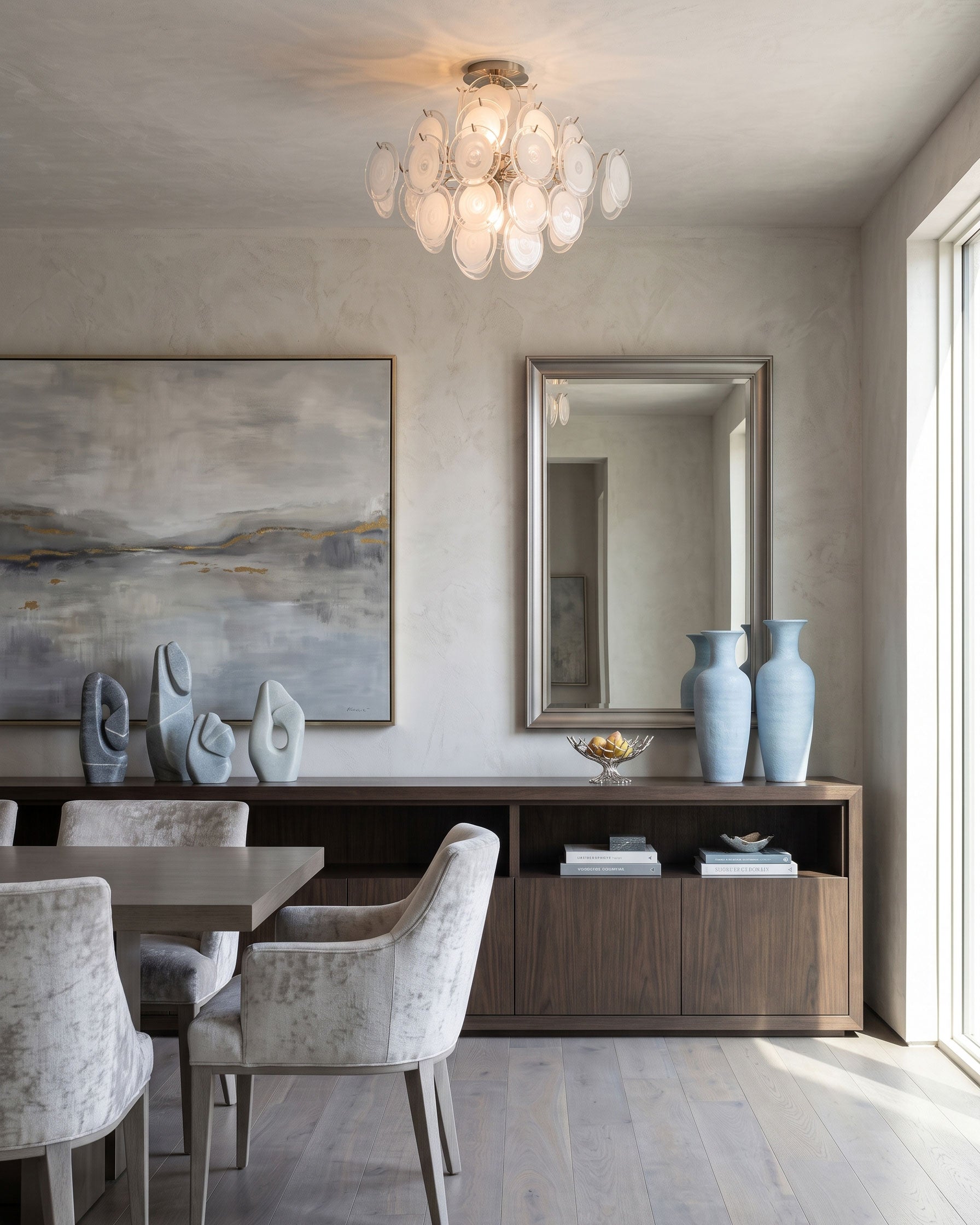 Benton Glass Disc Flush Mount
