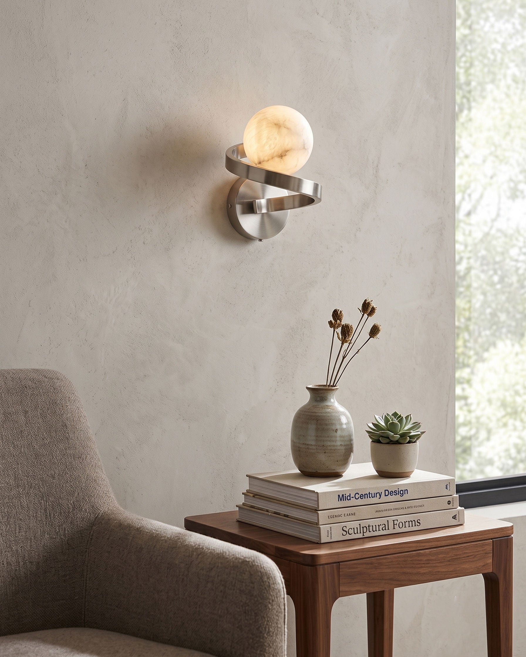 Bram Spanish Alabaster Wall Sconce