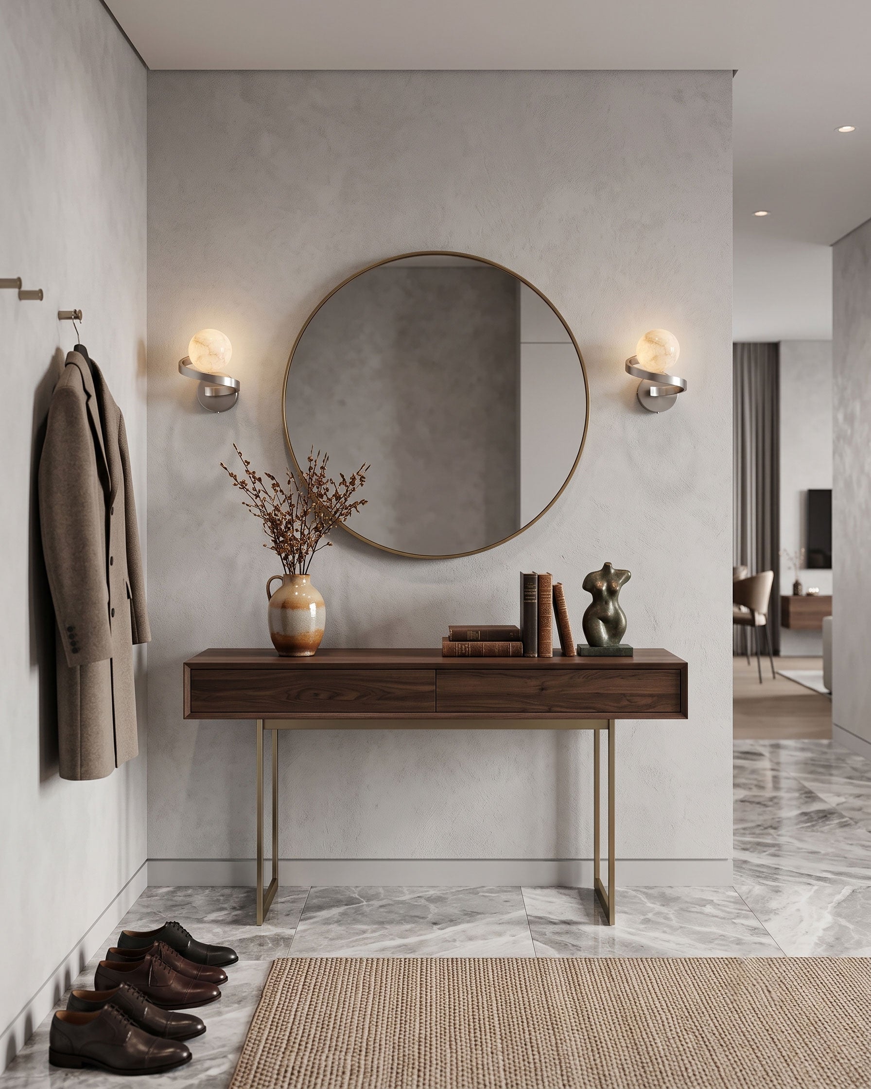 Bram Spanish Alabaster Wall Sconce
