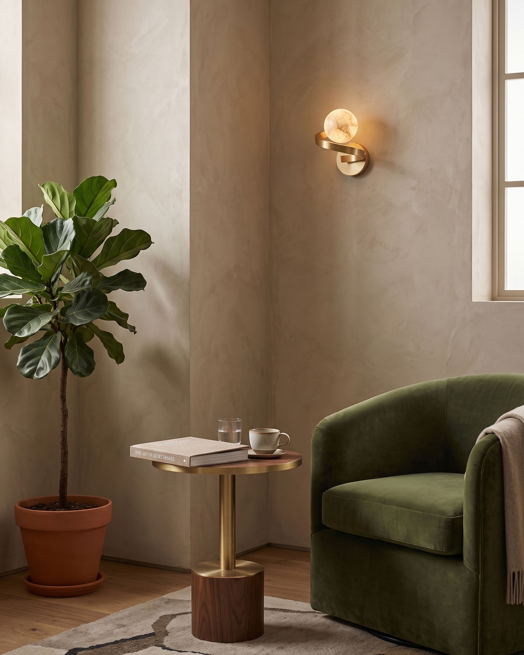 Bram Spanish Alabaster Wall Sconce
