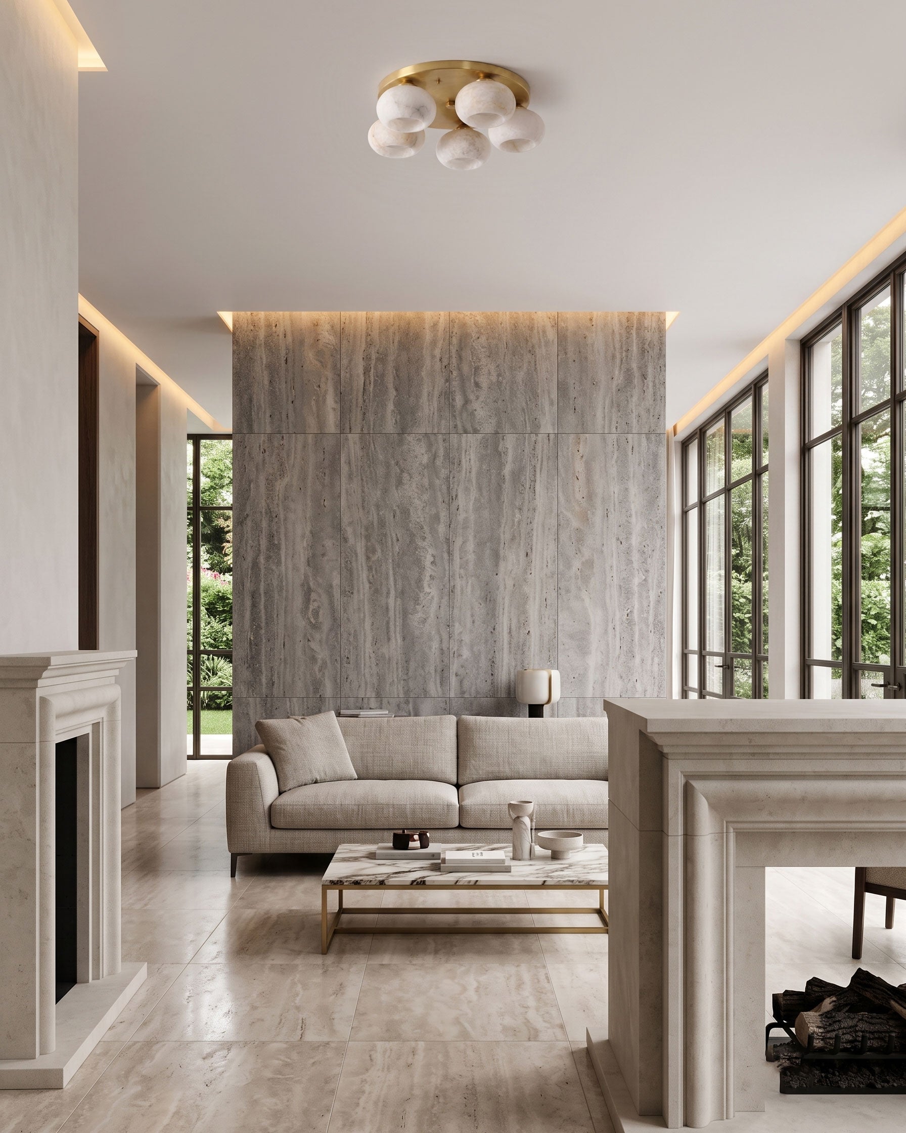 Bria Alabaster Semi-Flush Mount