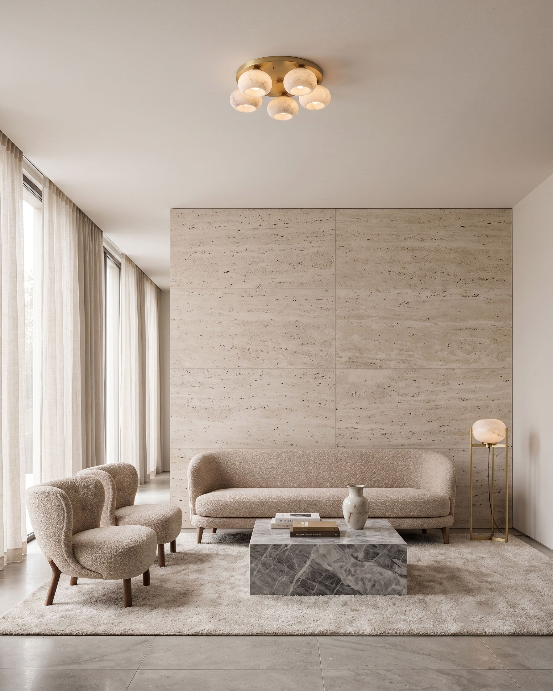 Bria Alabaster Semi-Flush Mount