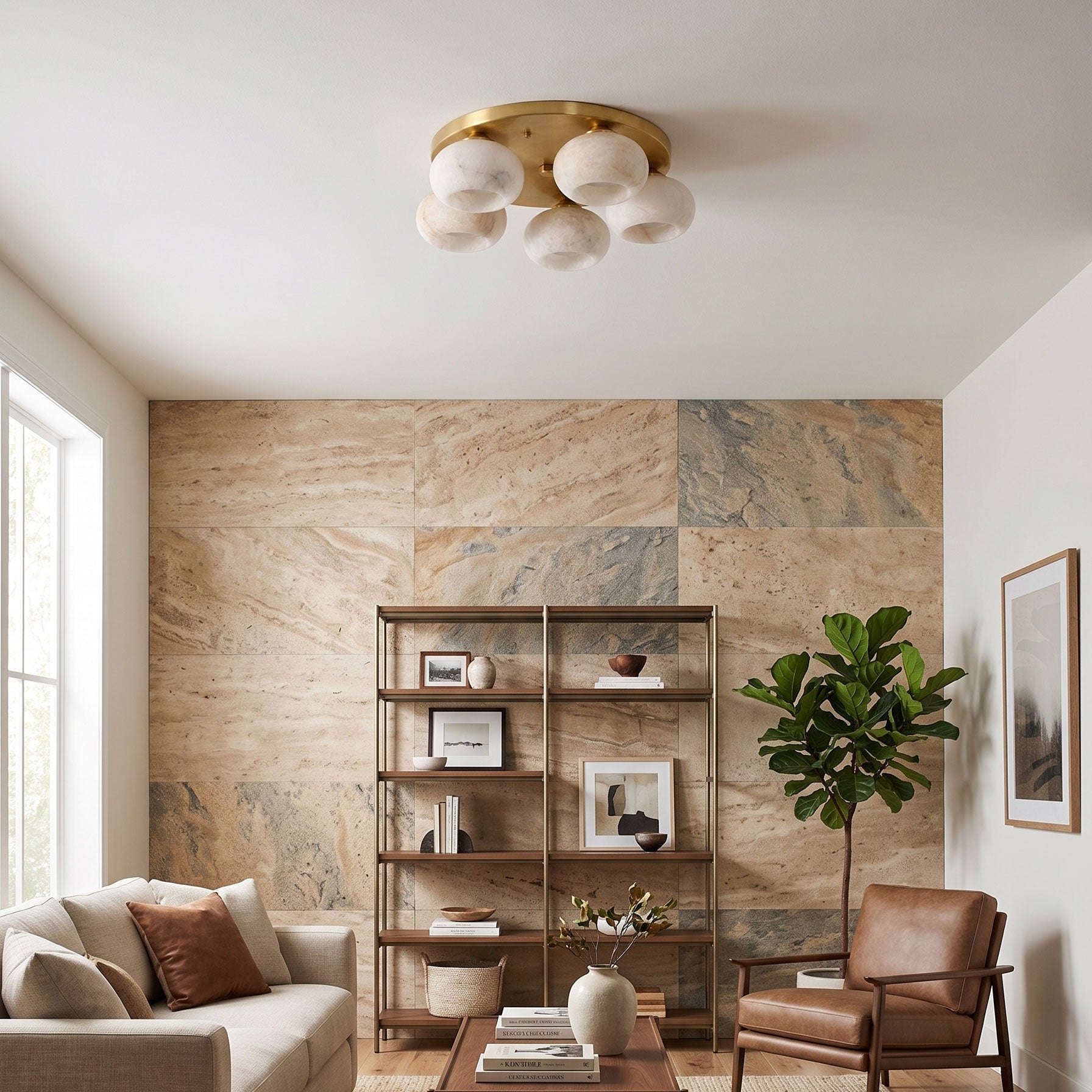 Bria Alabaster Semi-Flush Mount