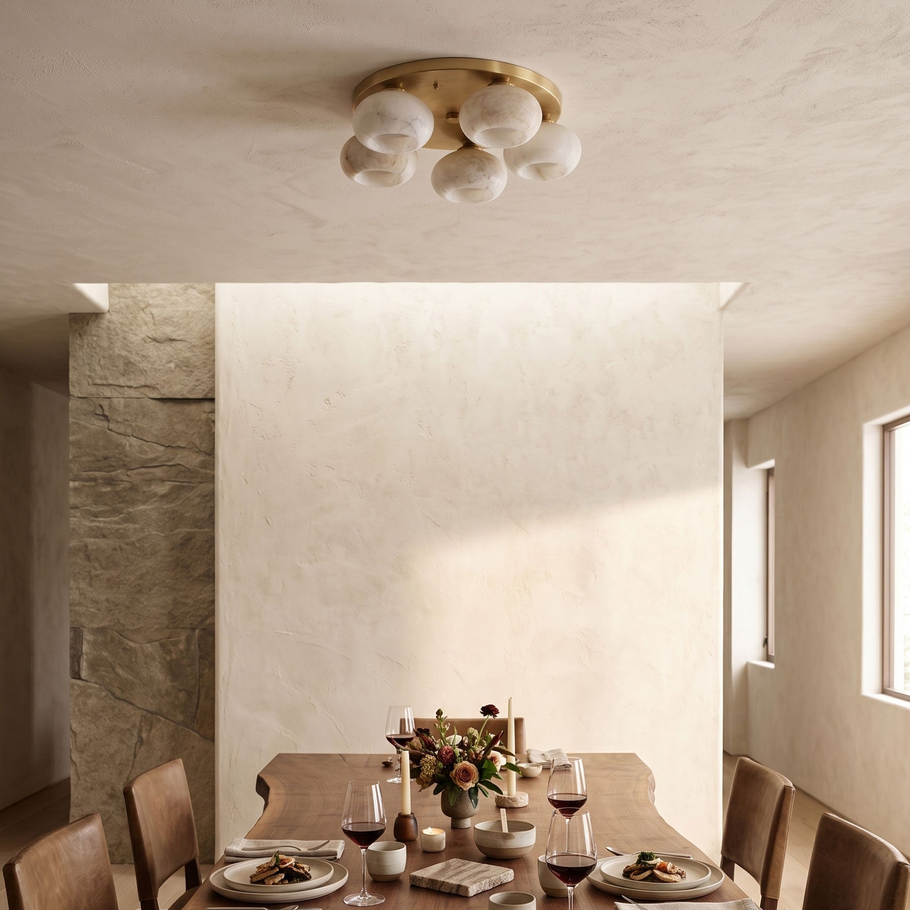 Bria Alabaster Semi-Flush Mount
