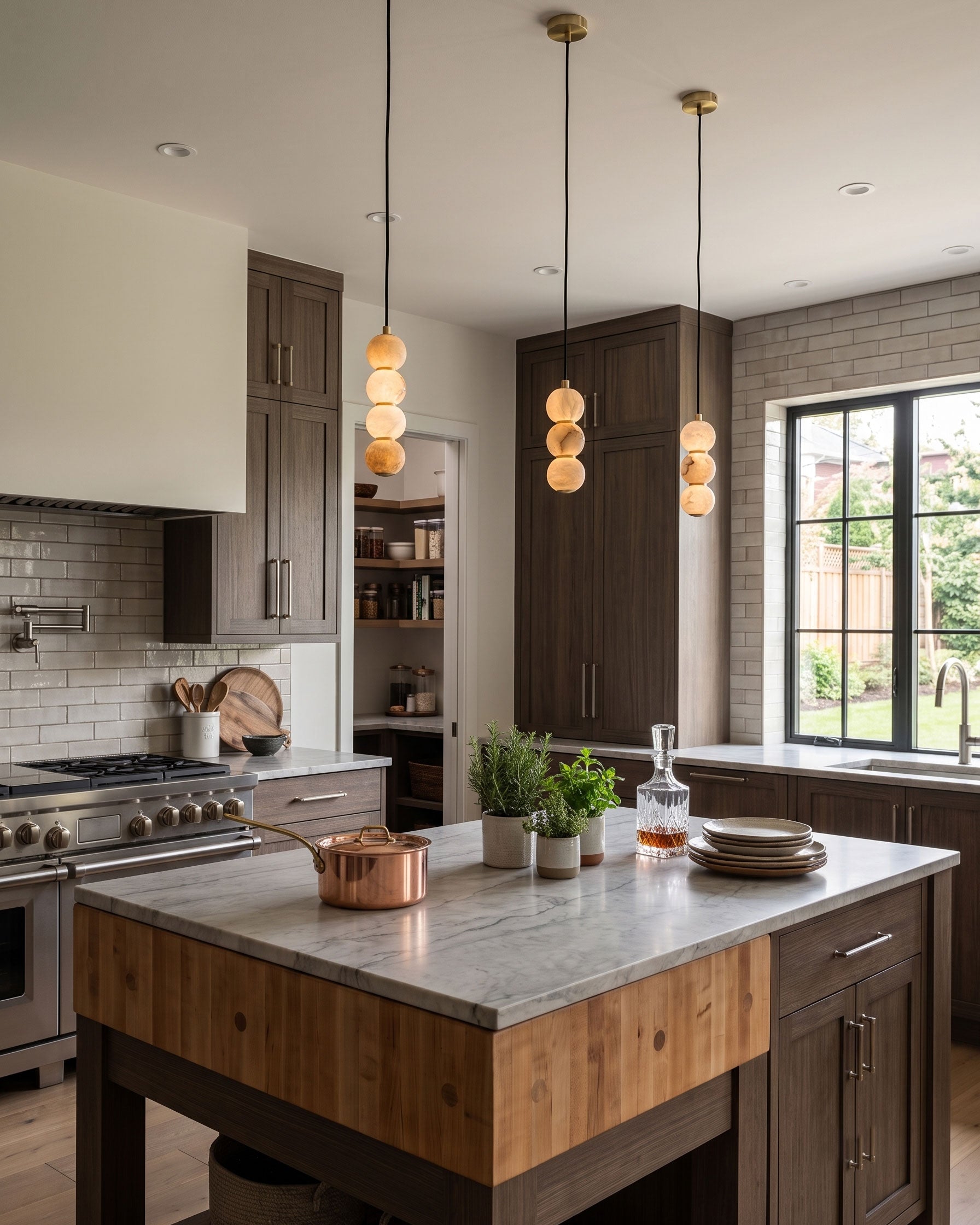 Bria Tiered Stone Pendant Light