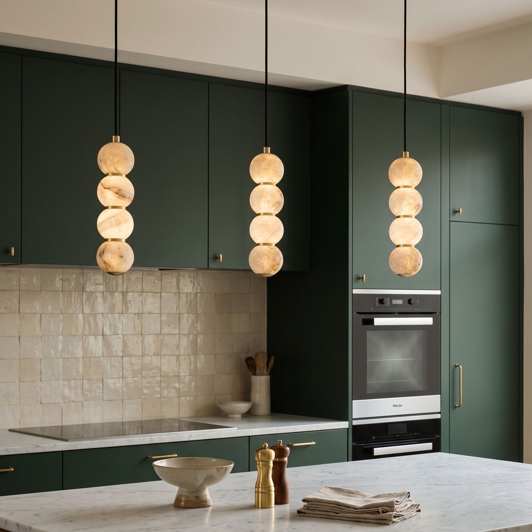 Bria Tiered Stone Pendant Light