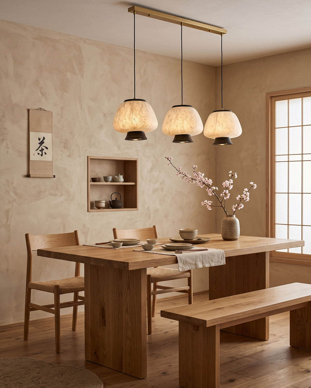 Brienna Natural Silk Pendant Light