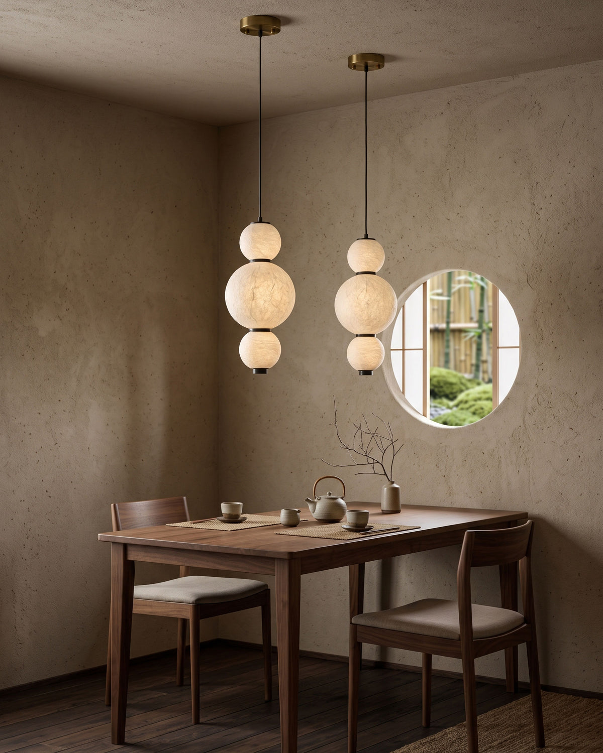 Brier Natural Silk Pendant Light