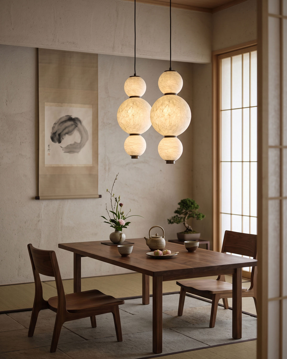 Brier Natural Silk Pendant Light