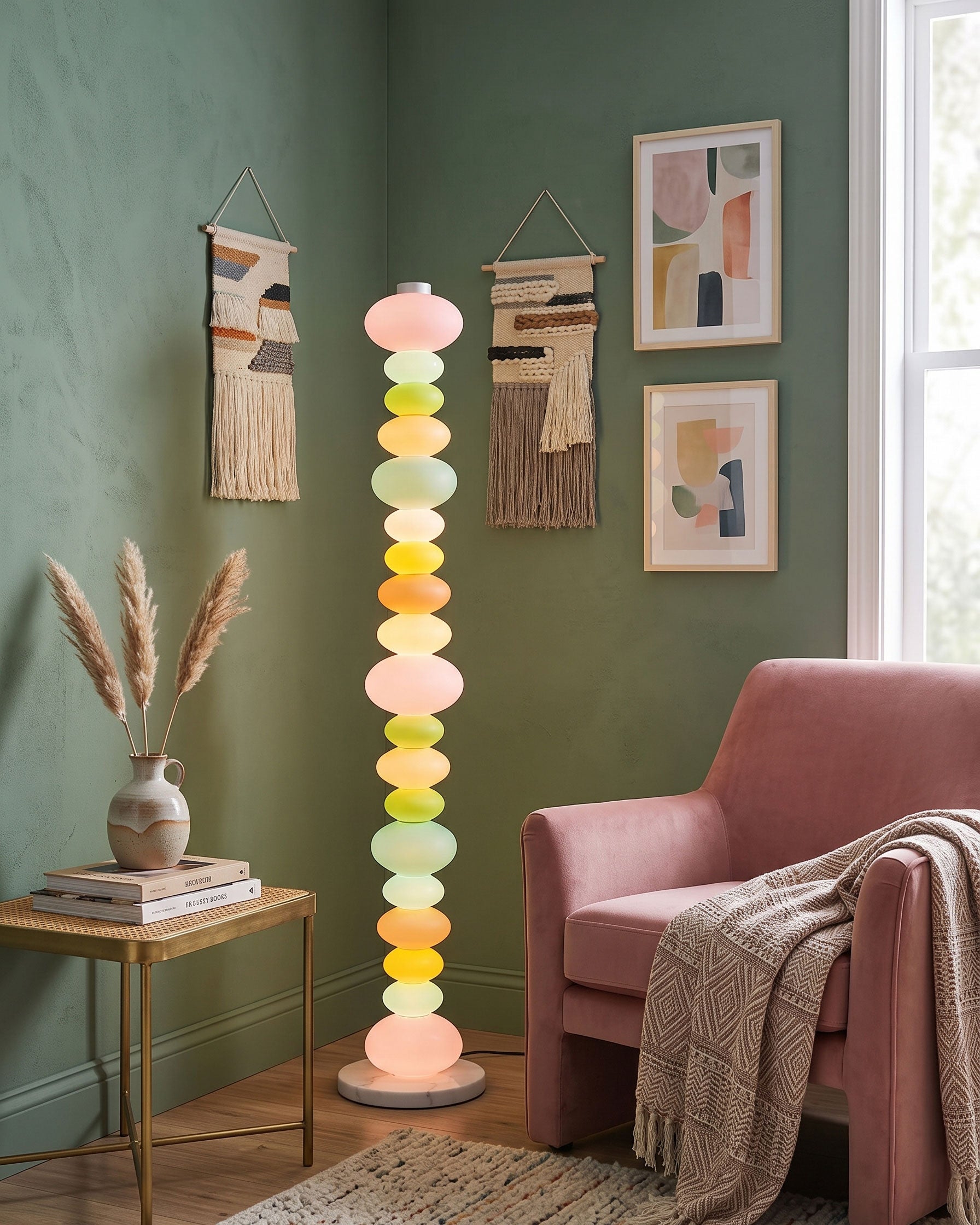Briony Stacked Glass Floor Lamp