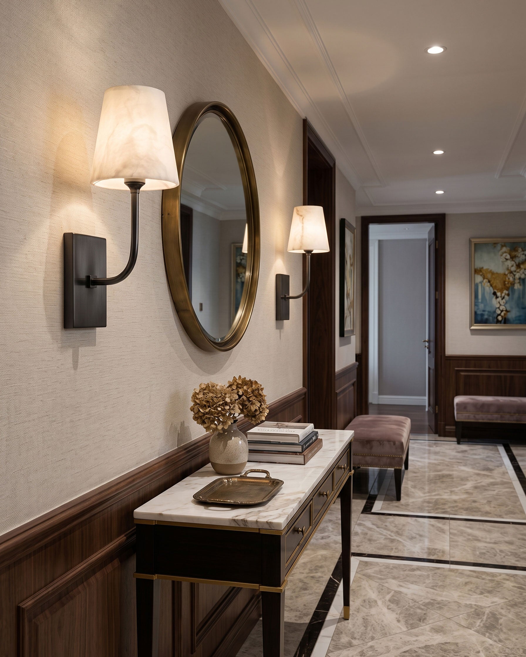 Bronson Alabaster Wall Sconce