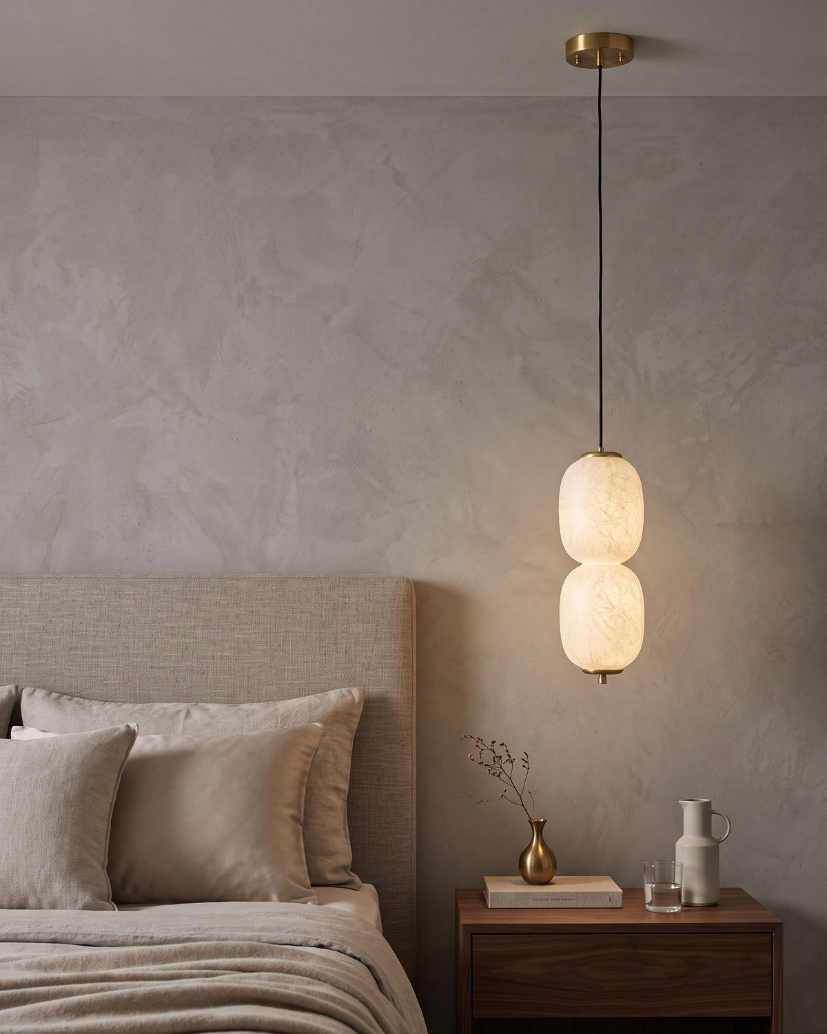 Calum Mulberry Silk Pendant Light – detail 11