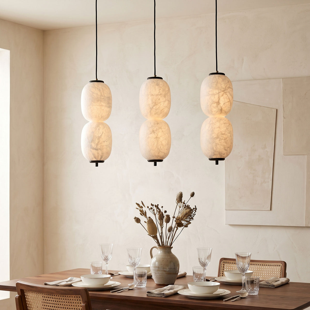 Calum Mulberry Silk Pendant Light – detail 3