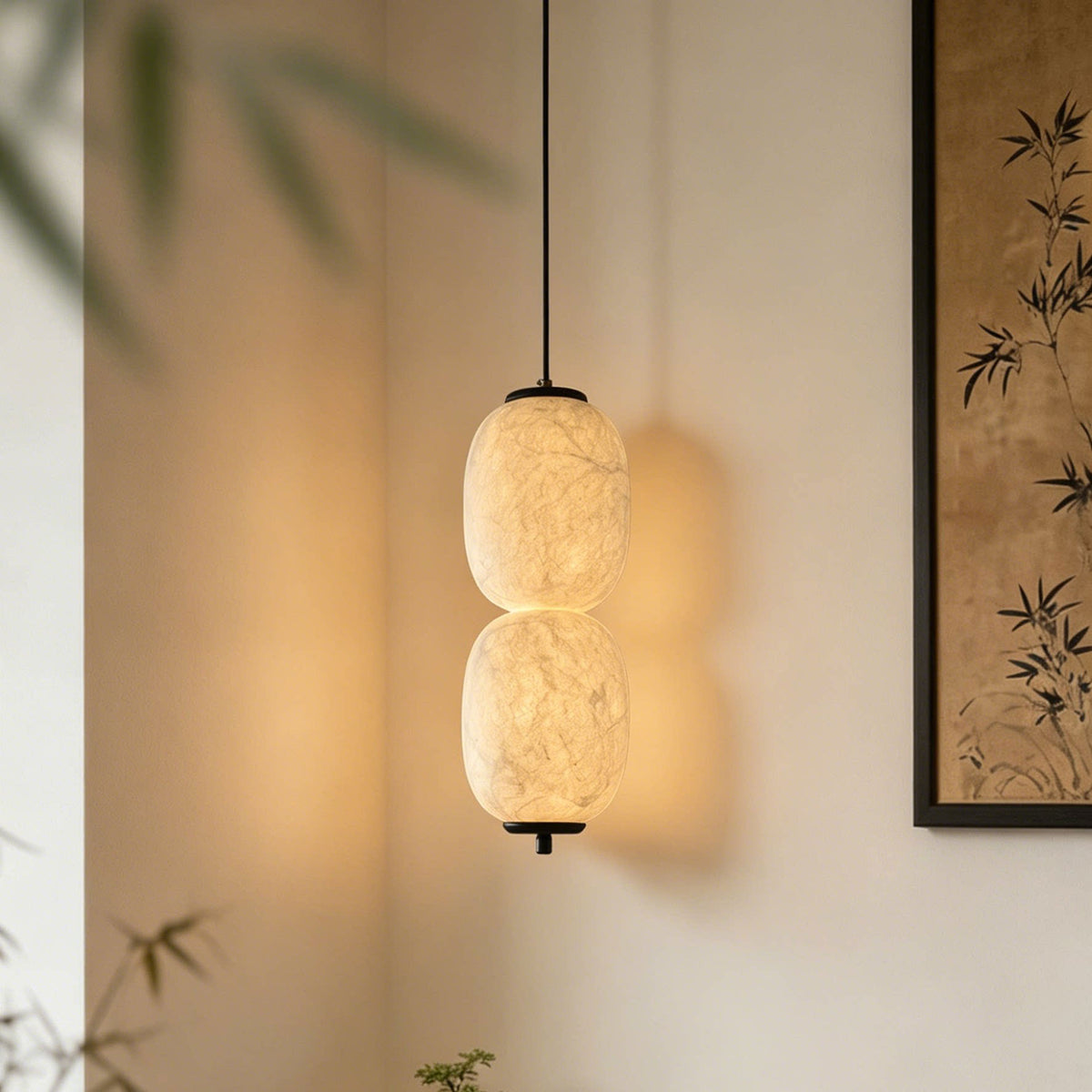 Calum Mulberry Silk Pendant Light – detail 4