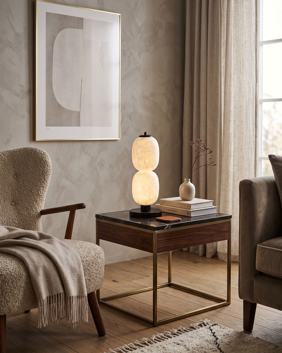 Calum Mulberry Silk Table Lamp – detail 14