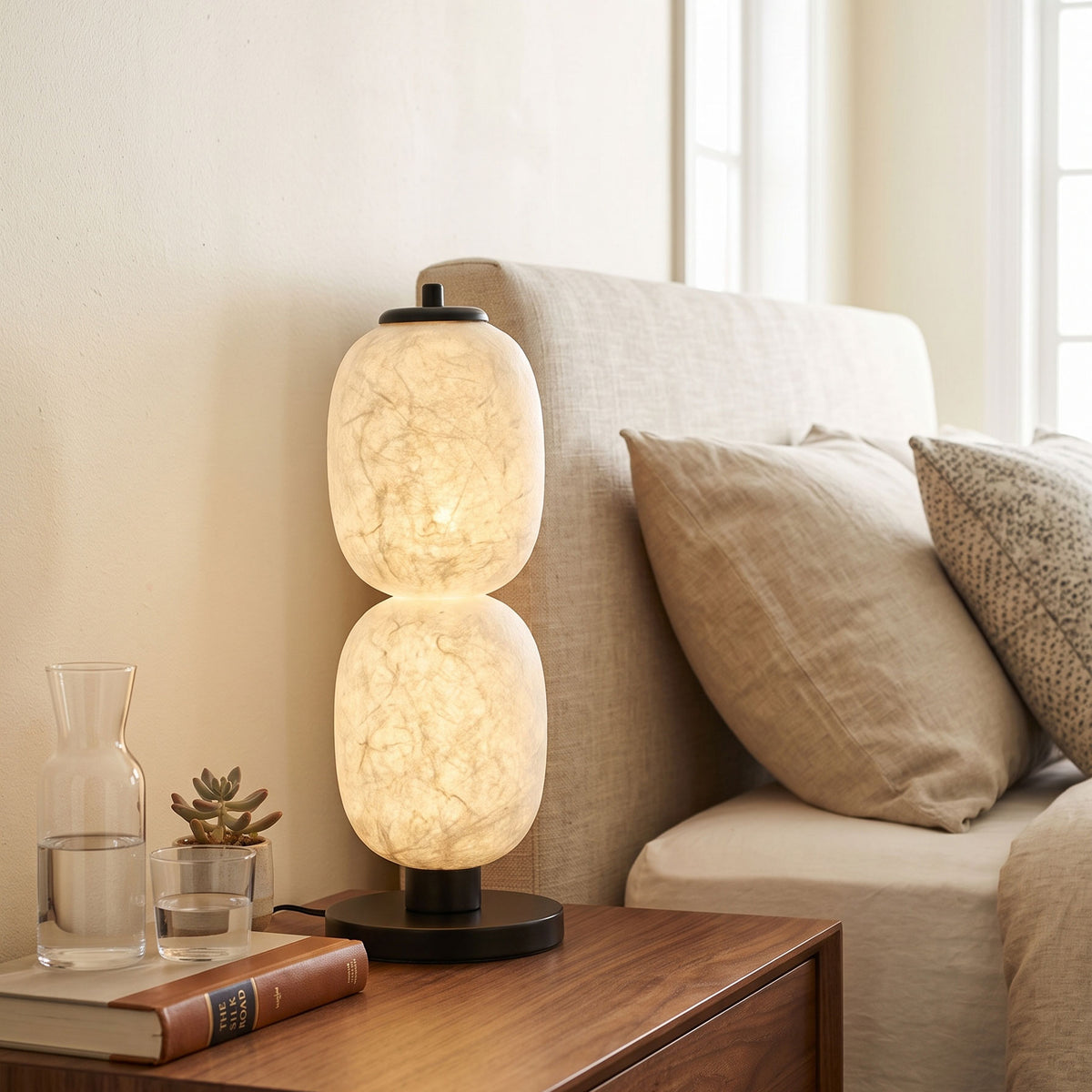 Calum Mulberry Silk Table Lamp – detail 2