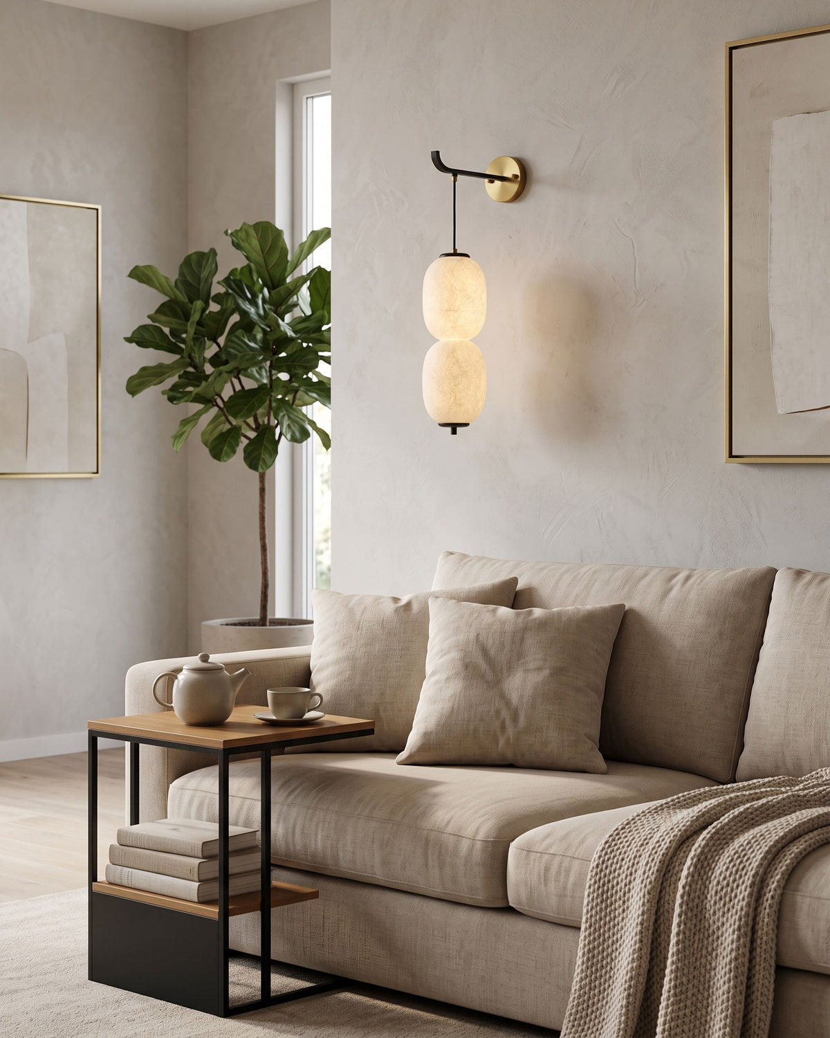 Calum Mulberry Silk Wall Sconce – detail 14