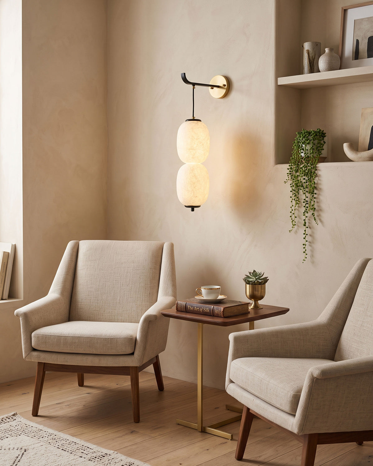 Calum Mulberry Silk Wall Sconce – detail 3