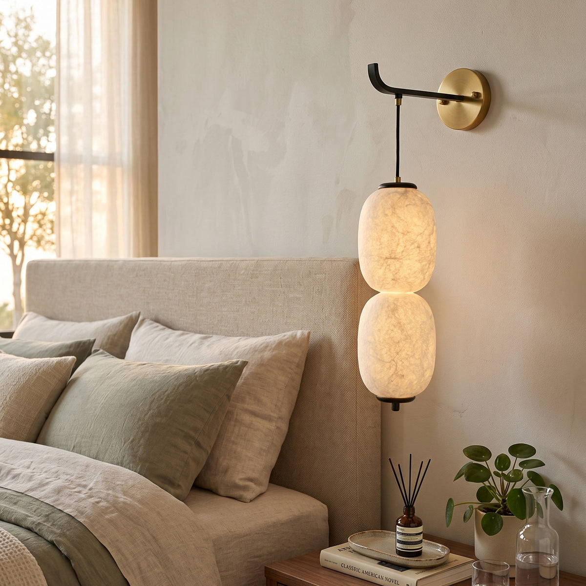 Calum Mulberry Silk Wall Sconce – detail 2
