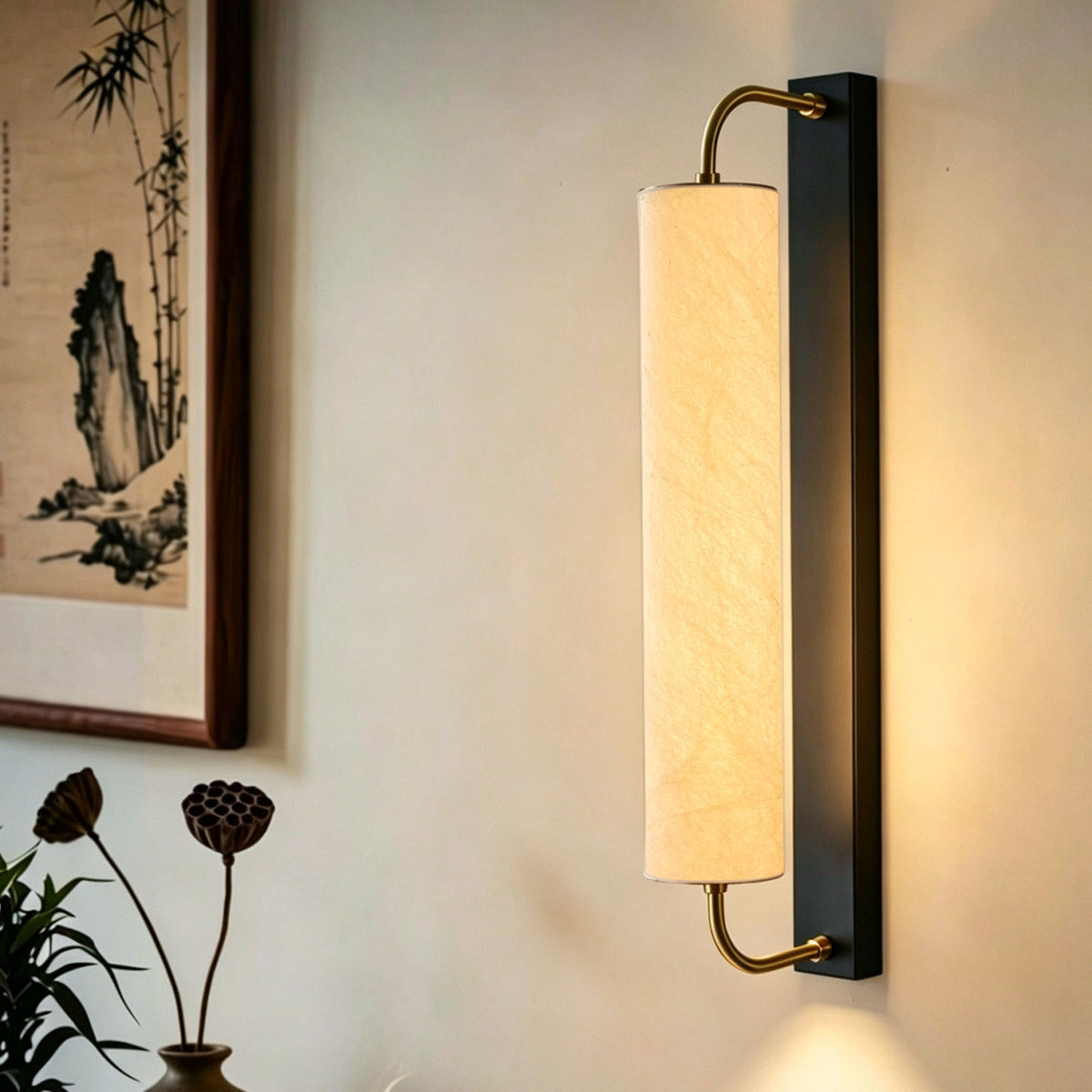 Cedric Silk Cylinder Wall Sconce – detail 3