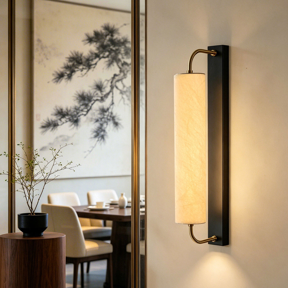 Cedric Silk Cylinder Wall Sconce – detail 2