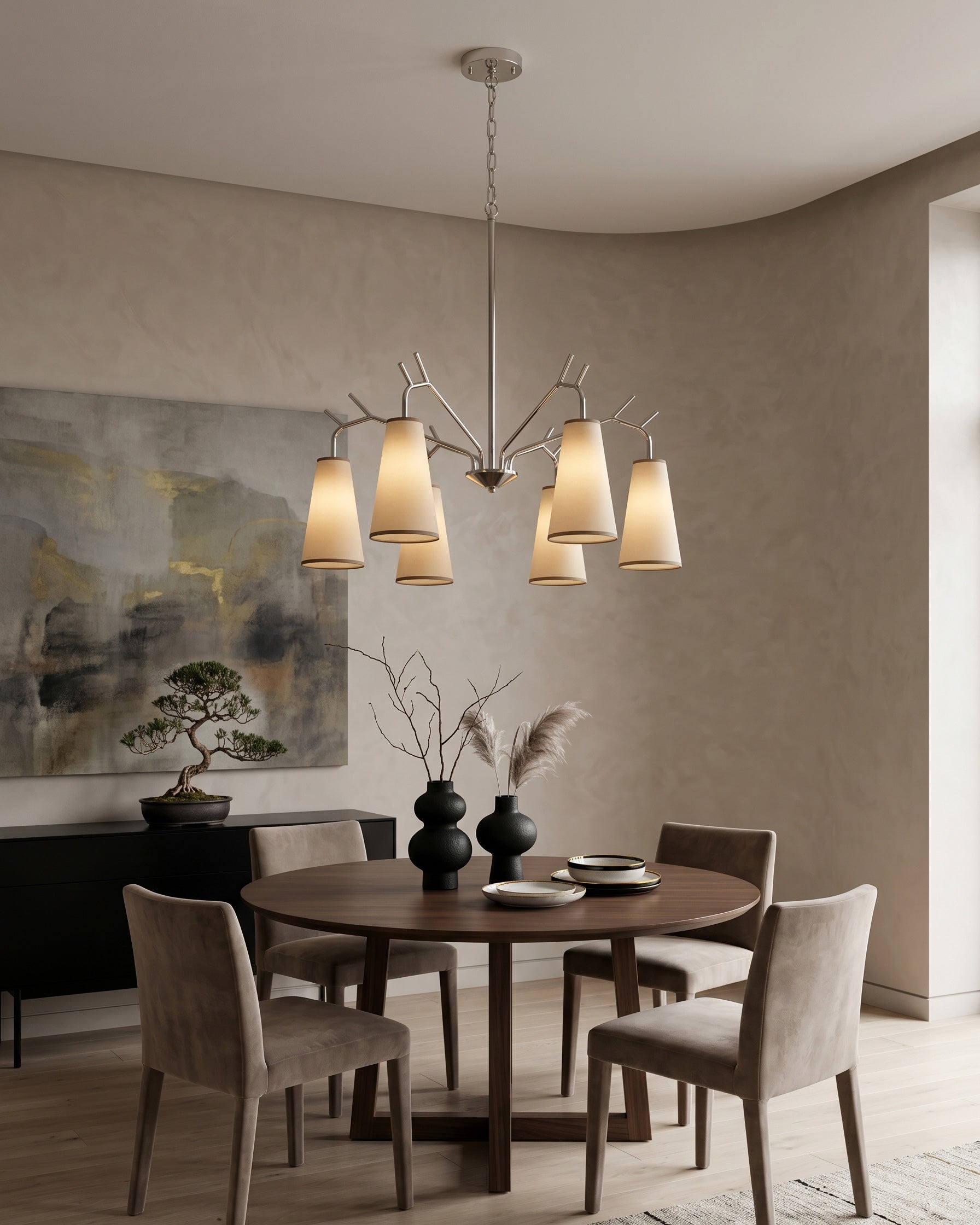 Cervine Branch Fabric Chandelier