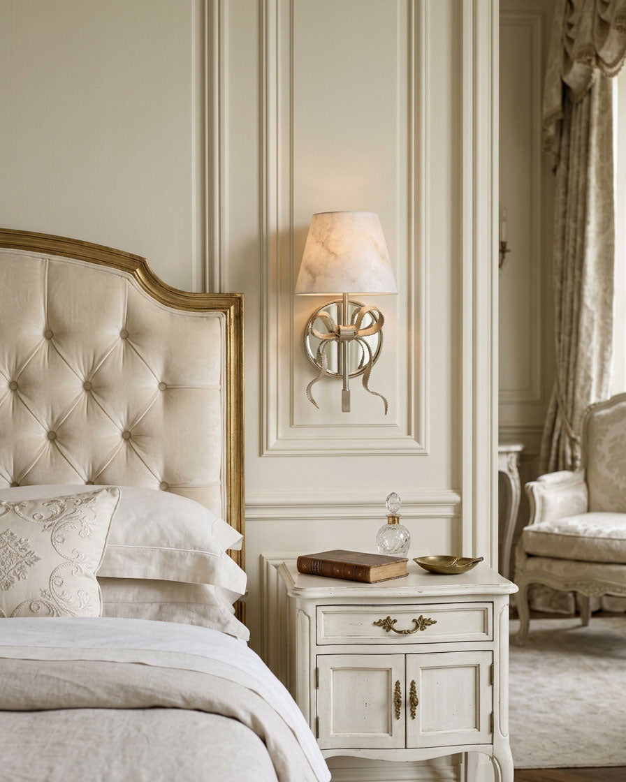 Colette Mirrored Alabaster Wall Sconce