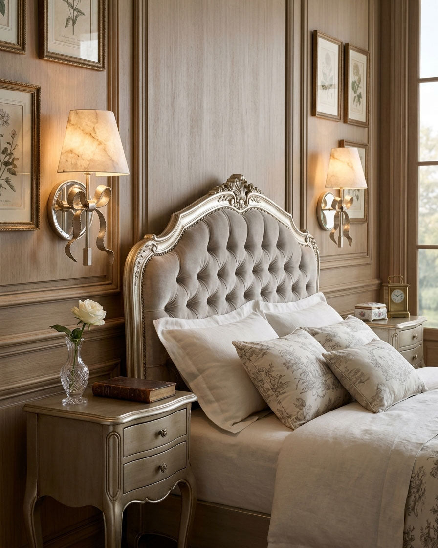 Colette Mirrored Alabaster Wall Sconce