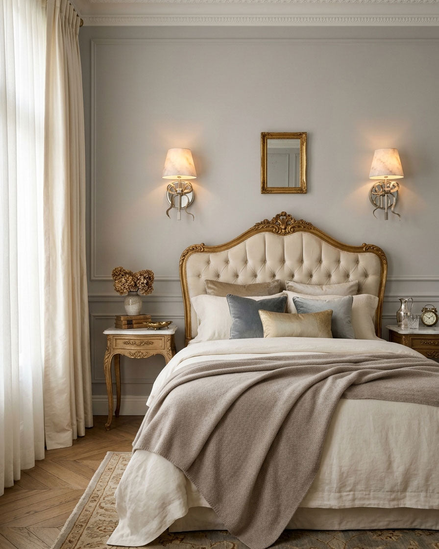 Colette Mirrored Alabaster Wall Sconce