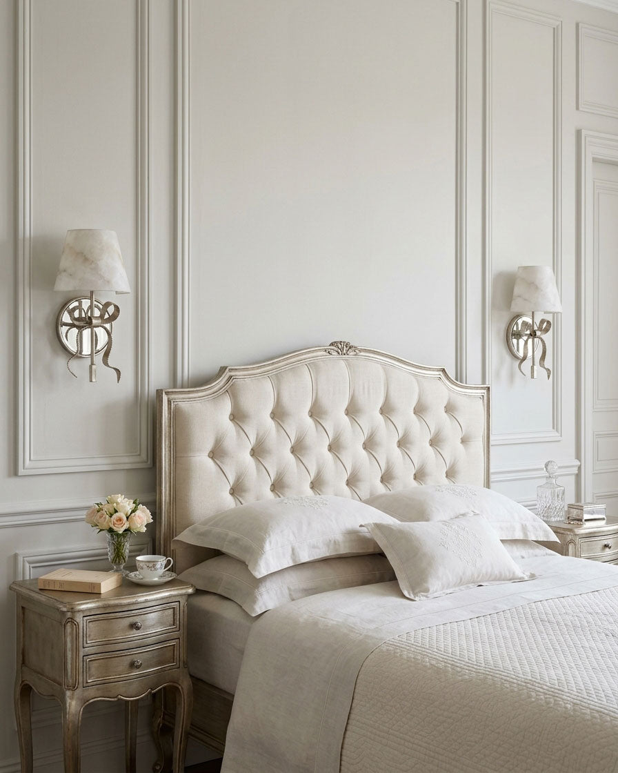 Colette Mirrored Alabaster Wall Sconce
