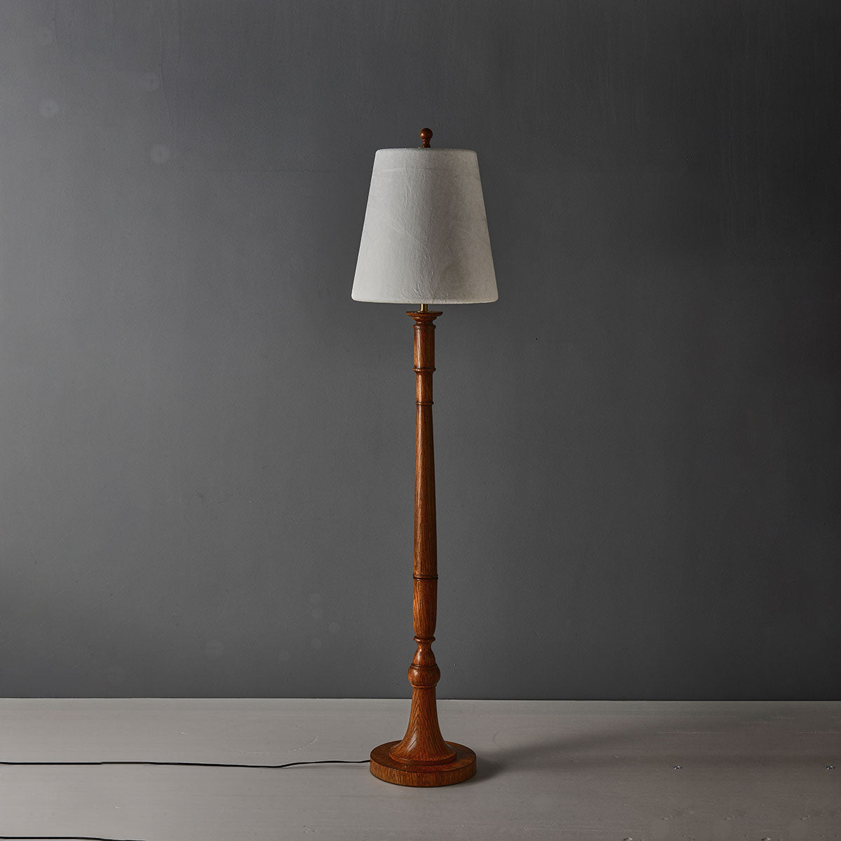 Colter Carved Wood Floor Lamp