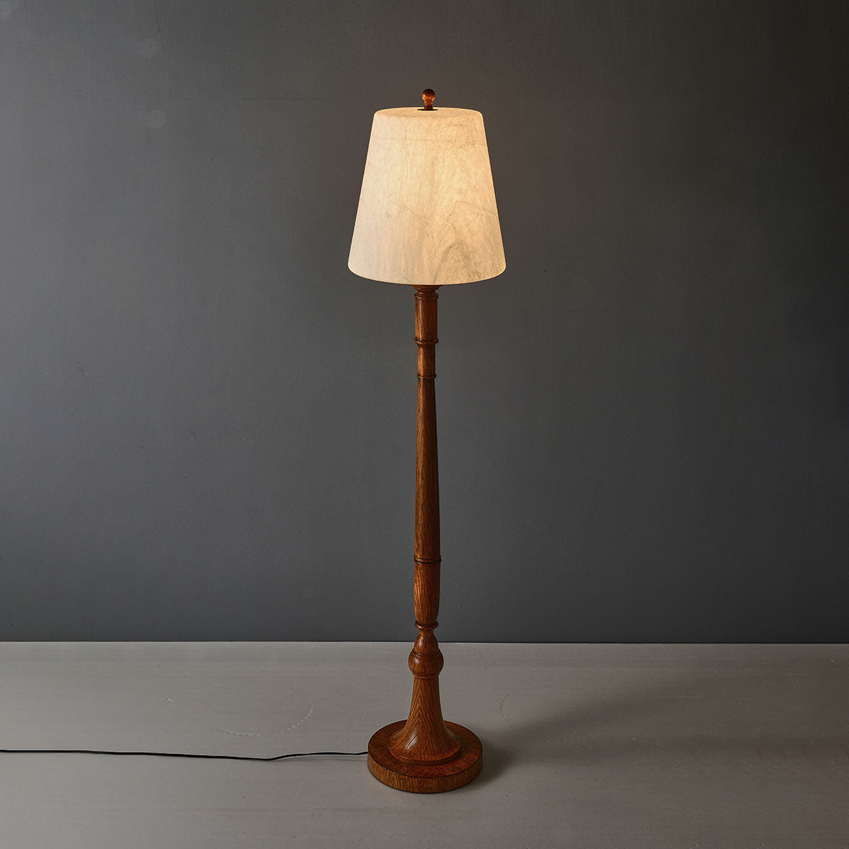 Colter Carved Wood Floor Lamp