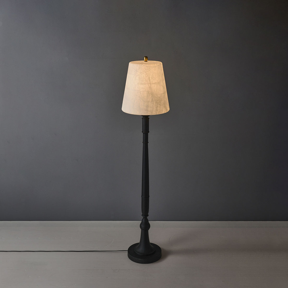 Colter Carved Wood Floor Lamp
