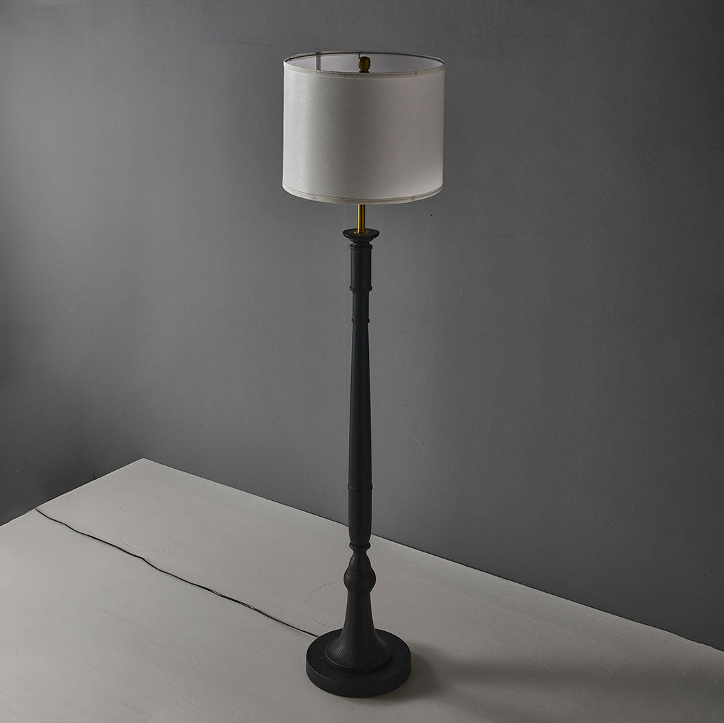 Colter Carved Wood Floor Lamp